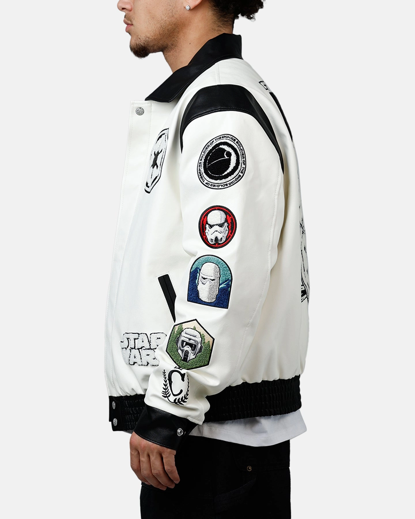 Silicone Grip Cuffs LowProfile Seam Design Jeff Hamilton X Star Wars Galactic Empire Jacket White/Black