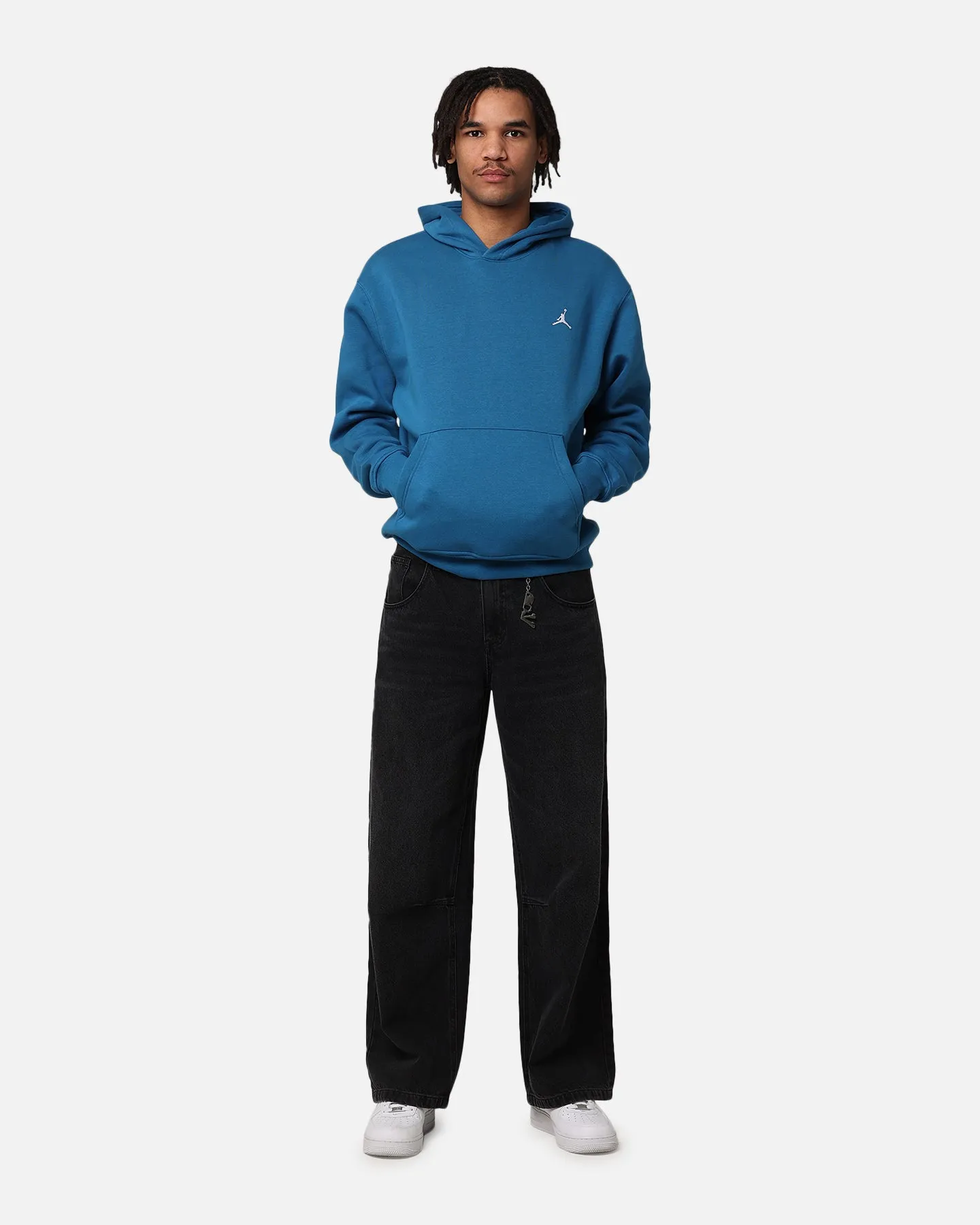 Jordan Essential Brooklyn Fleece Pullover Hoodie Industrial Blue Magnetic Closures PaddedShoulders