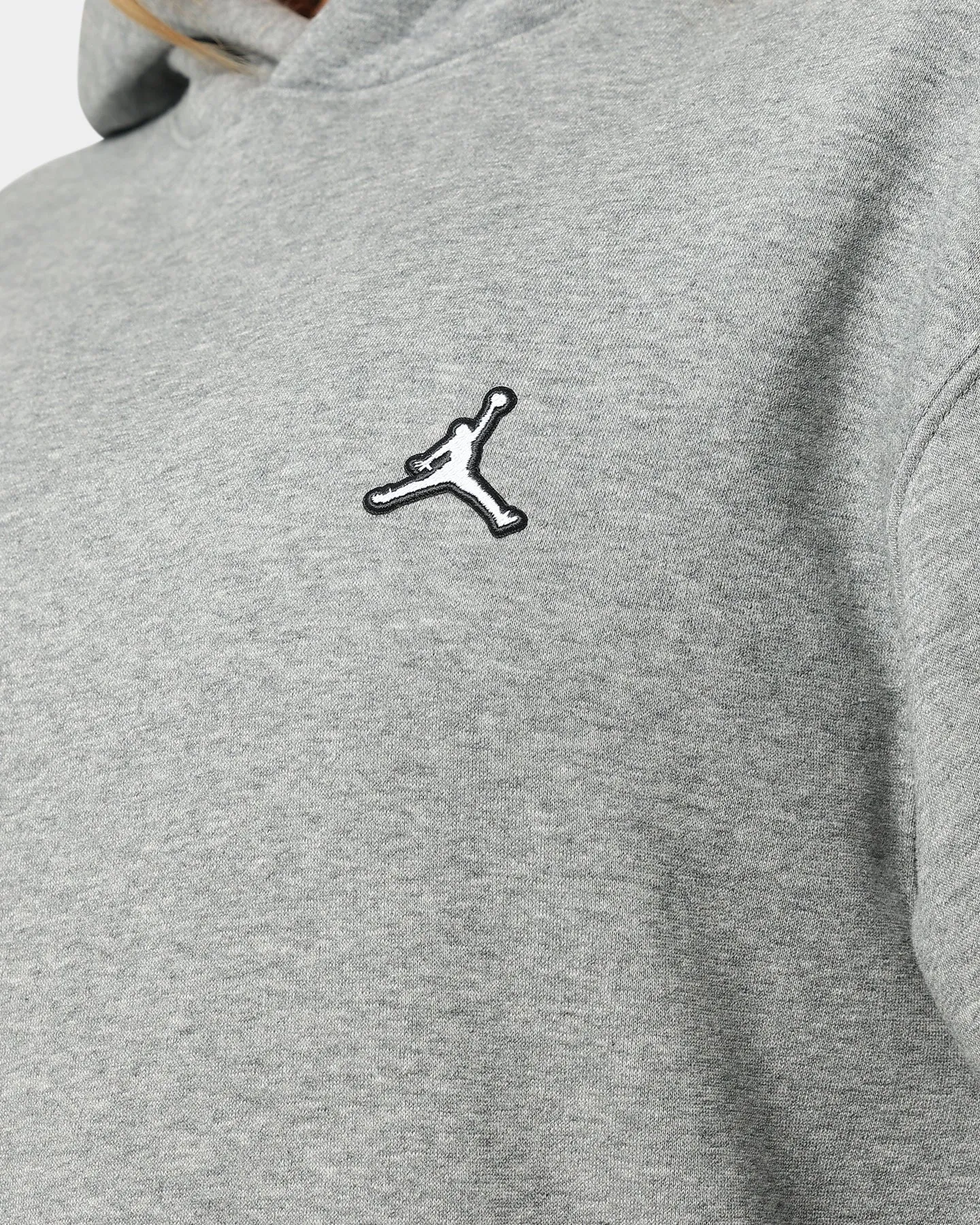 Jordan Essential Fleece Pull Over Hoodie Carbon Heather Analysis Rugged Comfort