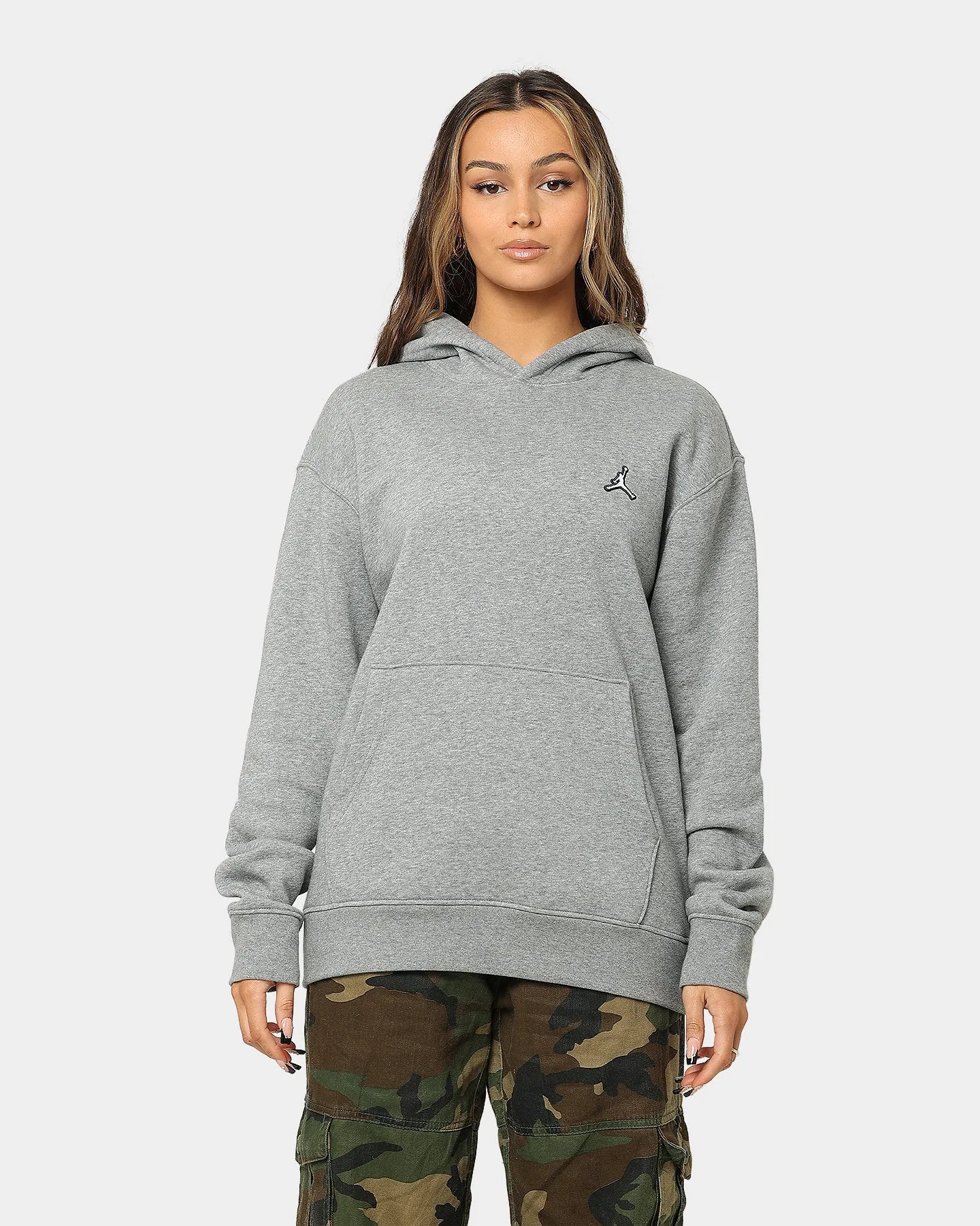 Jordan Essential Fleece Pull Over Hoodie Carbon Heather All-Season Outerwear suitable for sports games