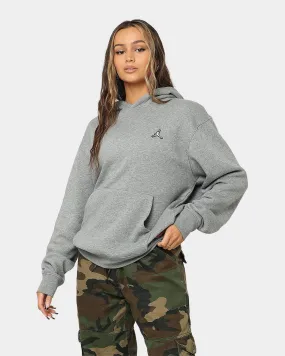 Jordan Essential Fleece Pull Over Hoodie Carbon Heather Weightless Construction Teflon Coated Fabric