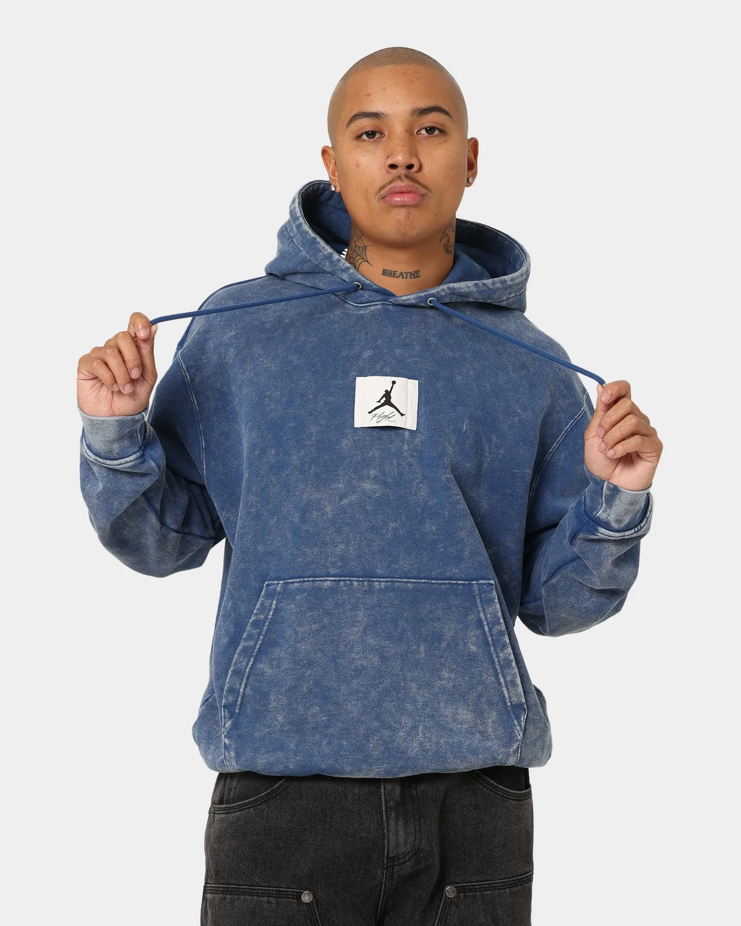 Jordan Essential Statement Washed Fleece Hoodie French Blue Collectible