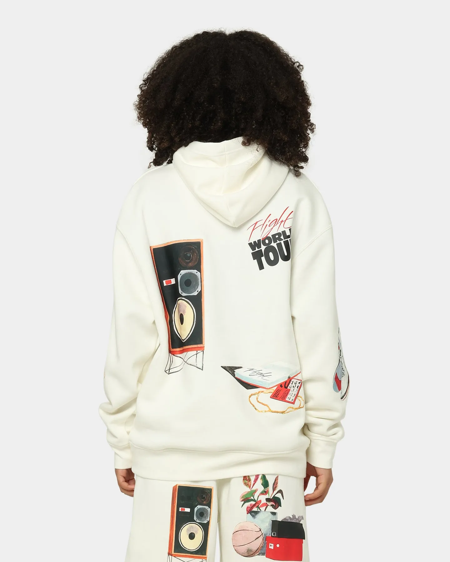 Jordan Flight Artist Series Fleece Pullover Jacket Sail/Black/University Red Triumph