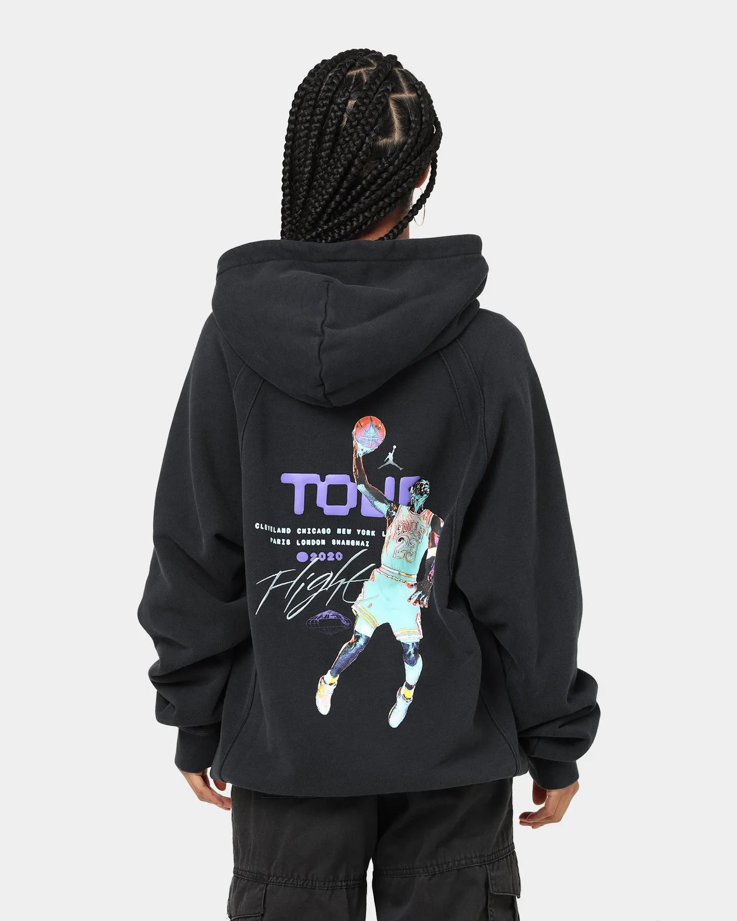 Jordan Flight Heritage French Terry Pullover Hoodie Black Modular Layering System