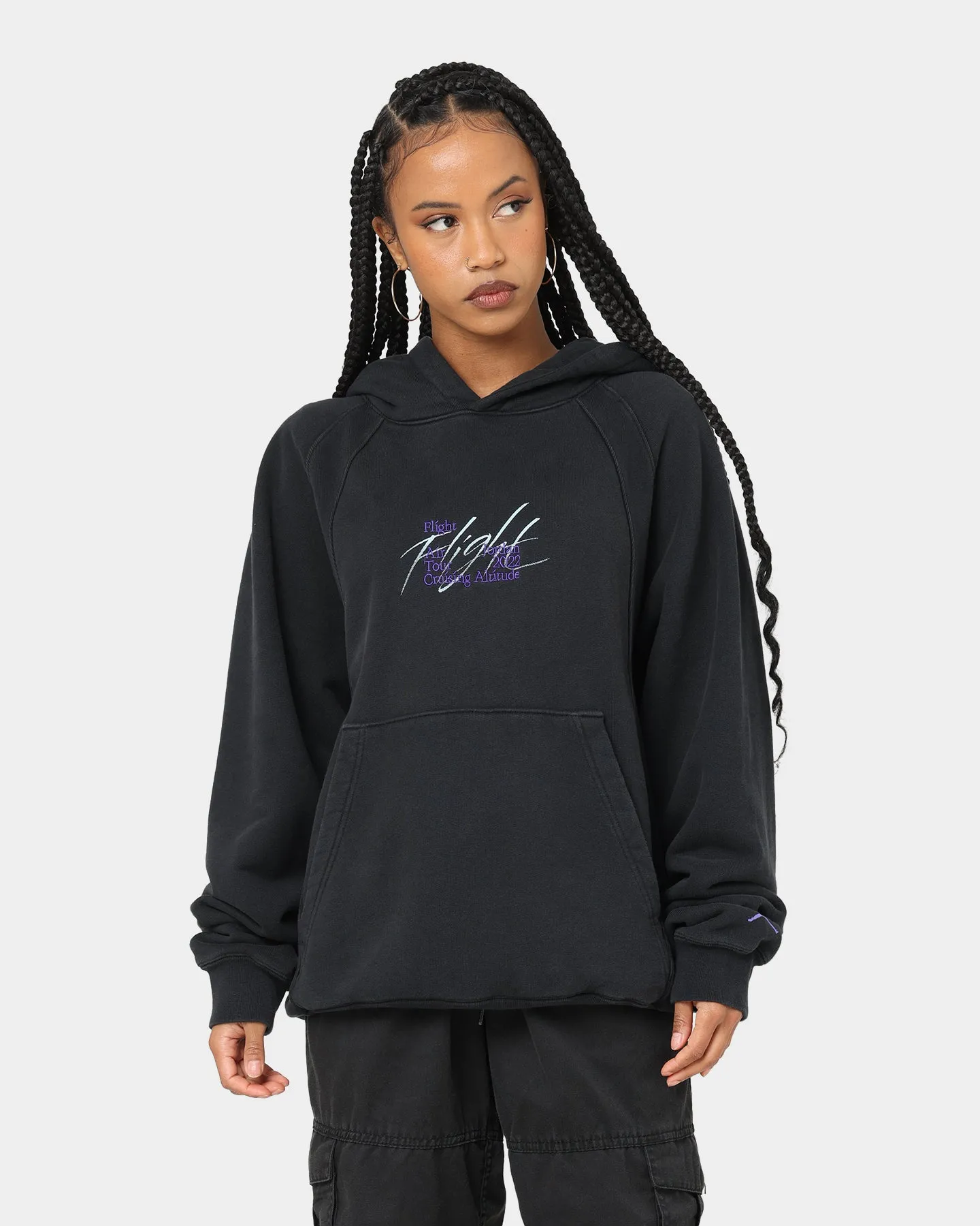 Breathable mesh Connection Jordan Flight Heritage French Terry Pullover Hoodie Black