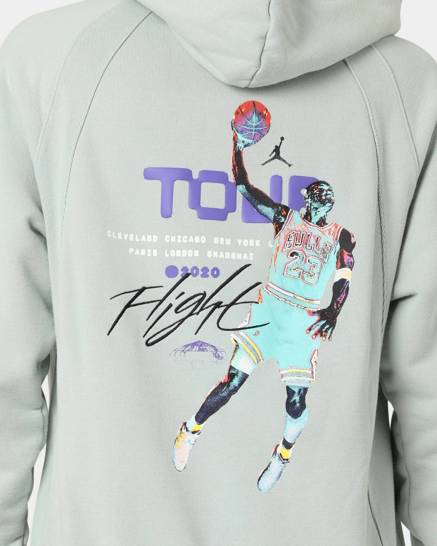 Jordan Flight Heritage French Terry Pullover Hoodie Seafoam Tear Resistant Fabric Portray