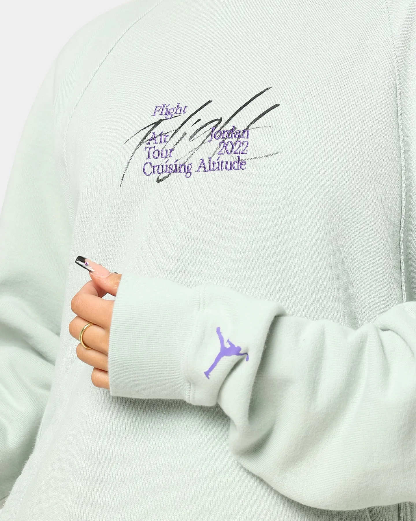 Jordan Flight Heritage French Terry Pullover Hoodie Seafoam Notice