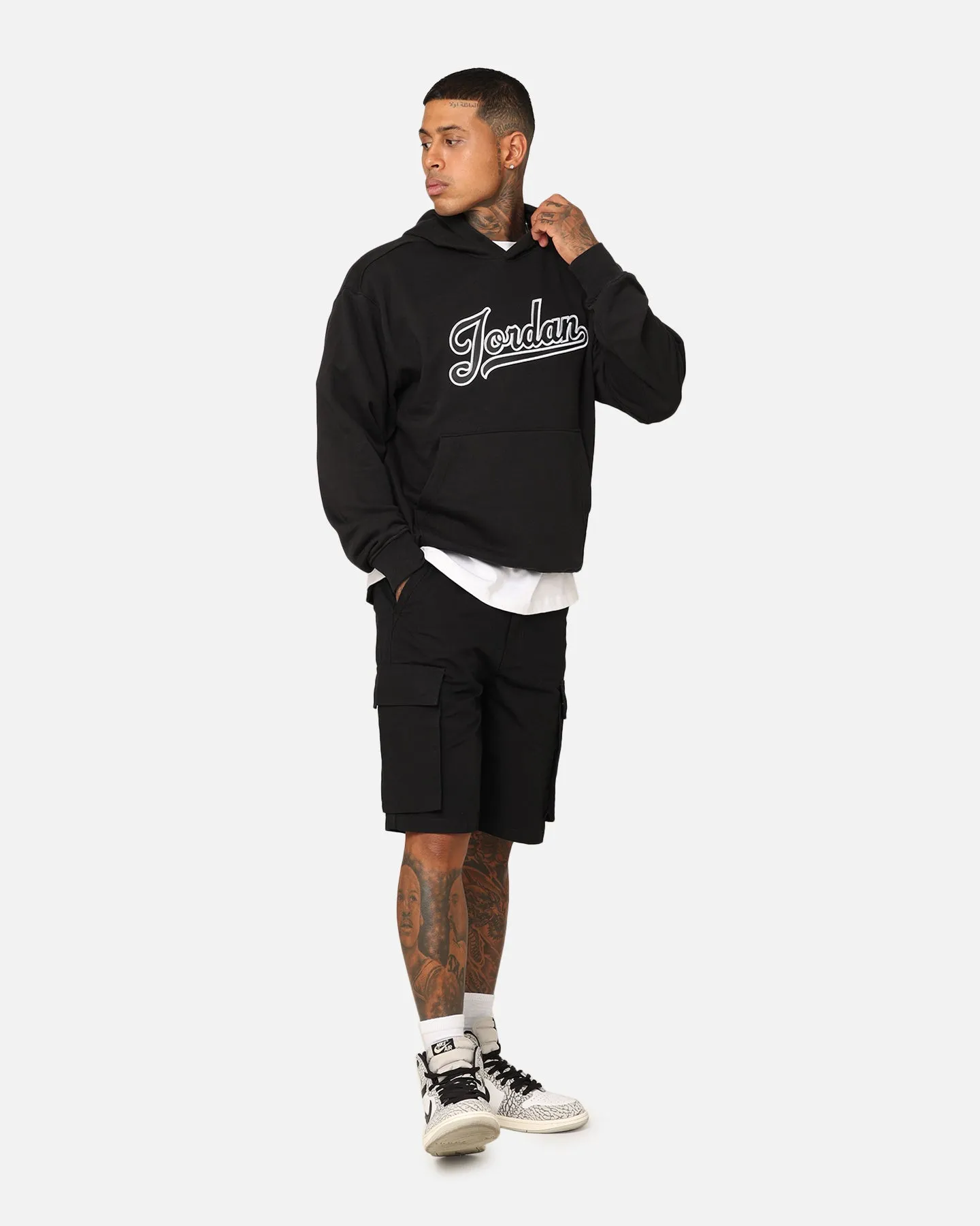 Stole Jordan Flight MVP Fleece Pullover Hoodie Black