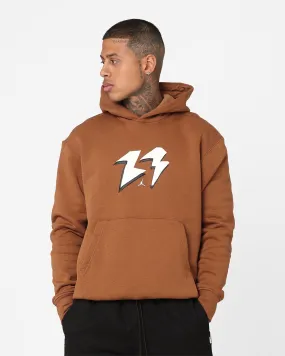 Jordan Flight MVP Fleece Pullover Hoodie Light British Tan/Sail Base Layer Sporty Shield