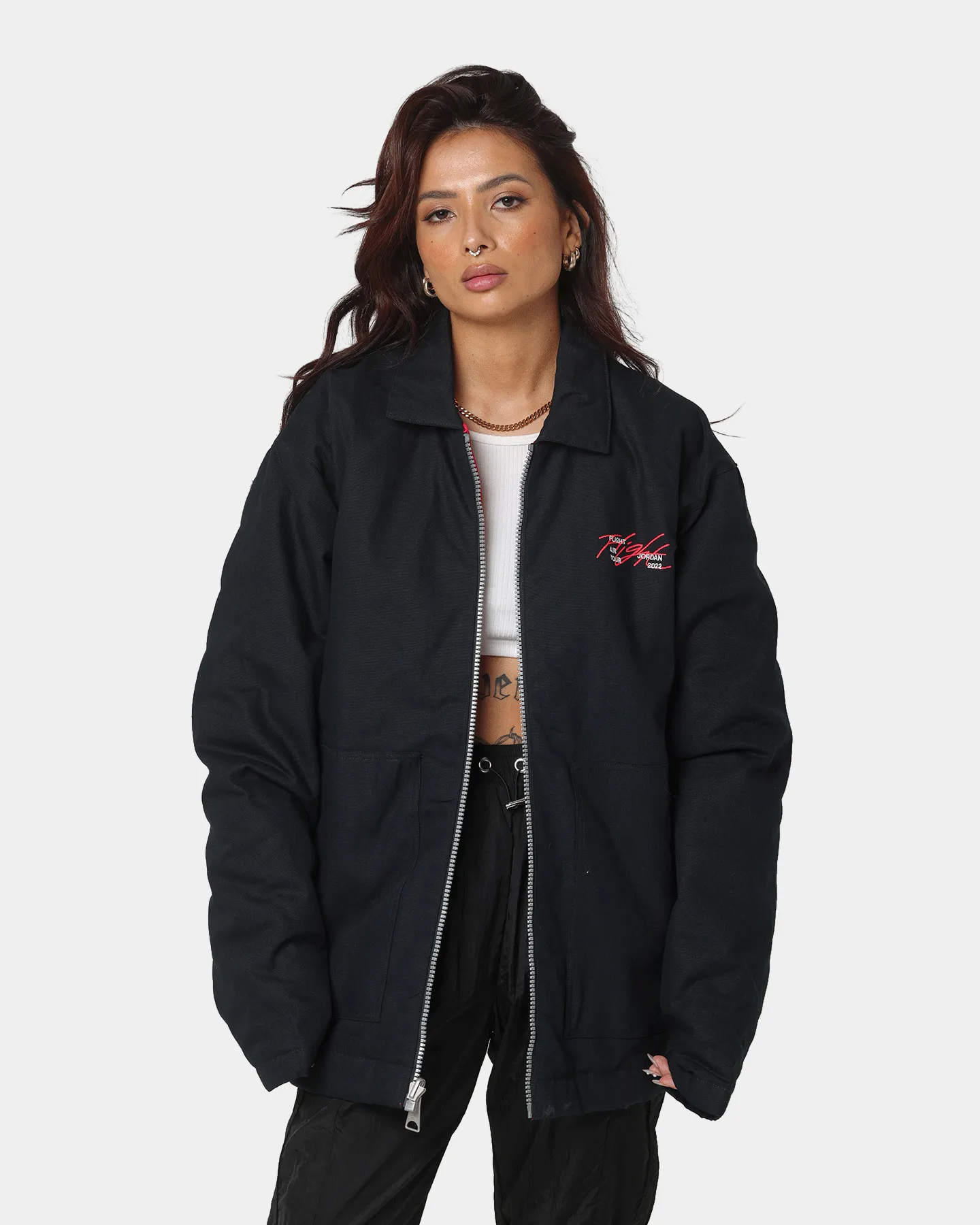 Winter Shield Fray Resistant Finish Jordan Jordan Flight Heritage Jacket Black/Mystic Hibiscus