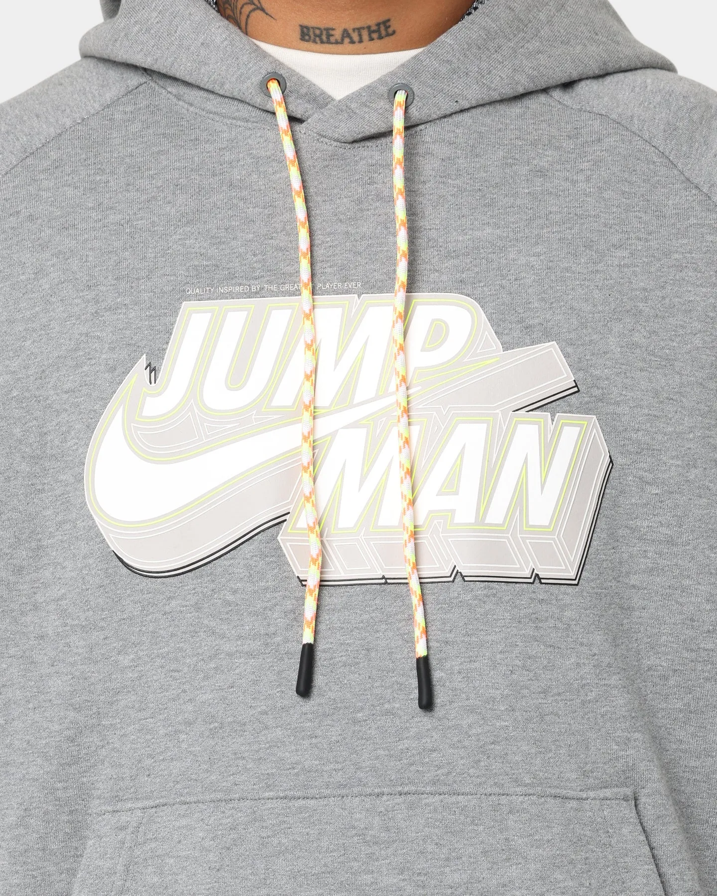 Jordan Jumpman Fleece Pullover Hoodie Carbon Heather StretchMaterial