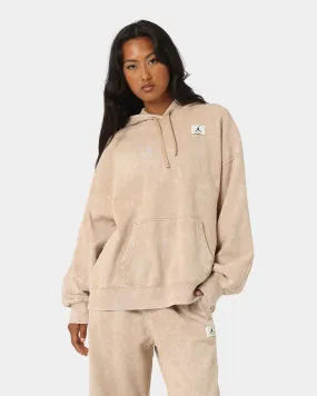 Teflon Coated Fabric Jordan Women's Flight Fleece Washed Hoodie Desert