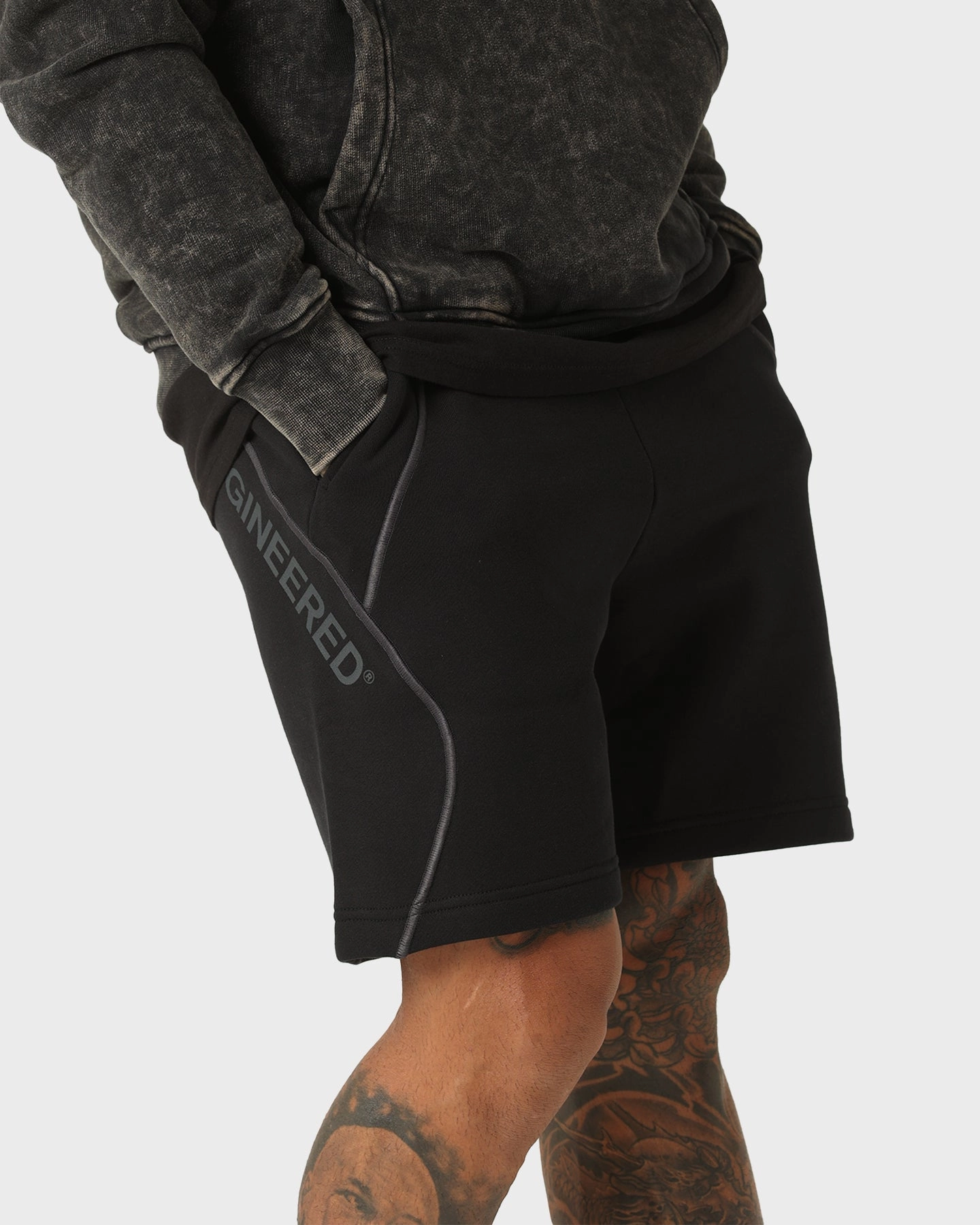 Jordan 23 Engineered Fleece Shorts Black/Dark Shadow Pocket Reinforcement stripe design