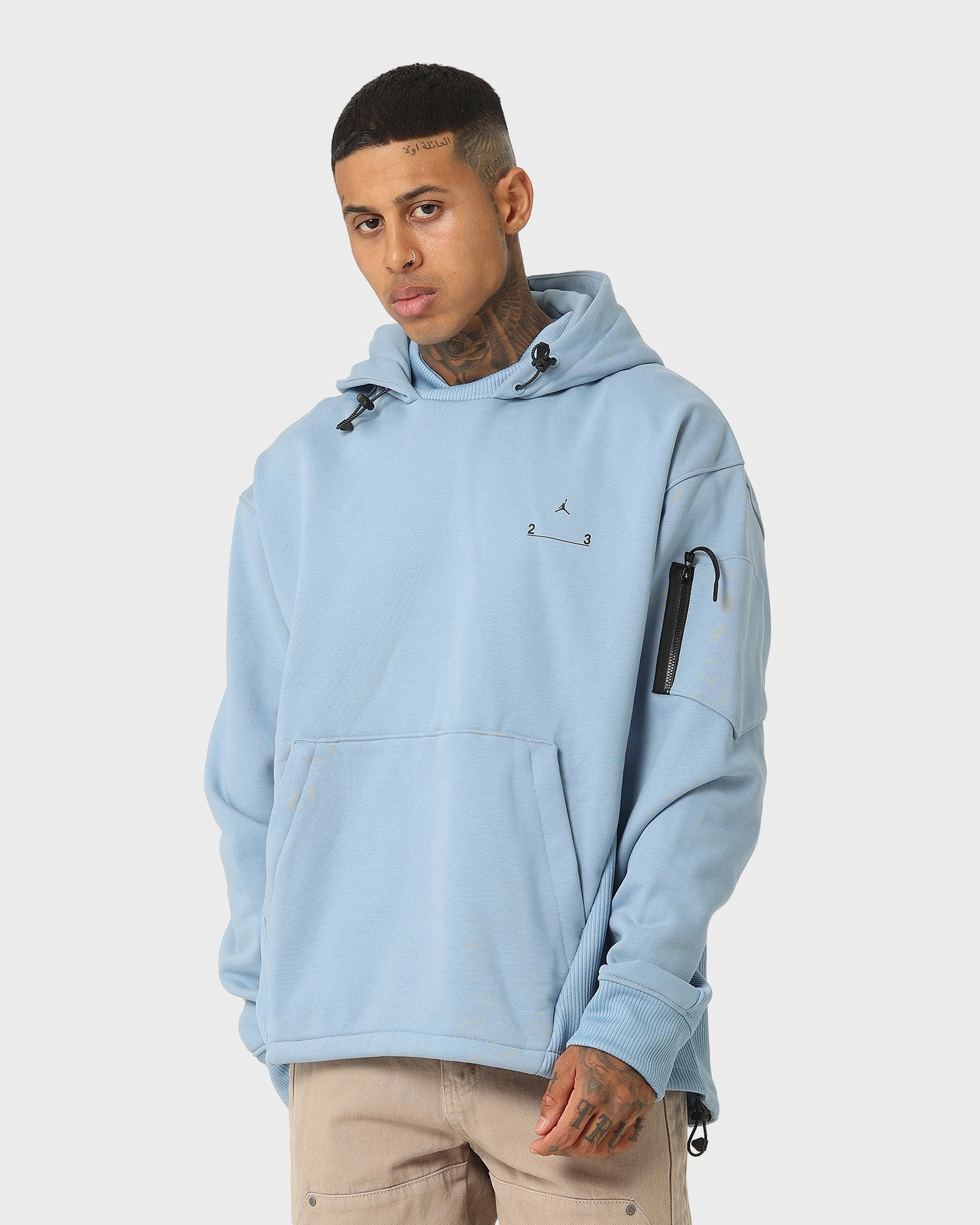 Jordan 23 Engineered Statement Fleece Pullover Hoodie Chambray Hooded Design
