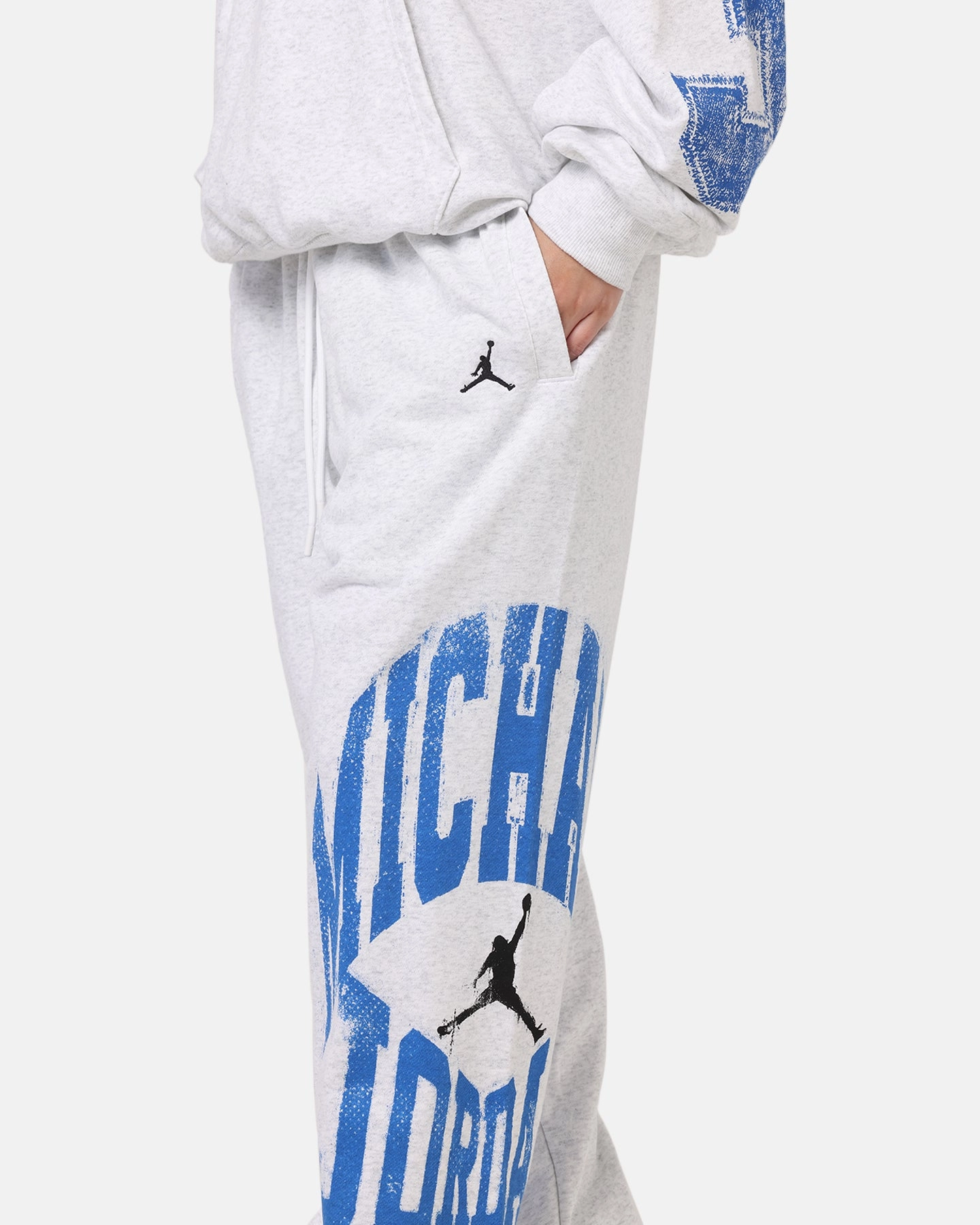 Printed design stain resistant coating Jordan Brooklyn Collegiate Pants Birch Heather/Black