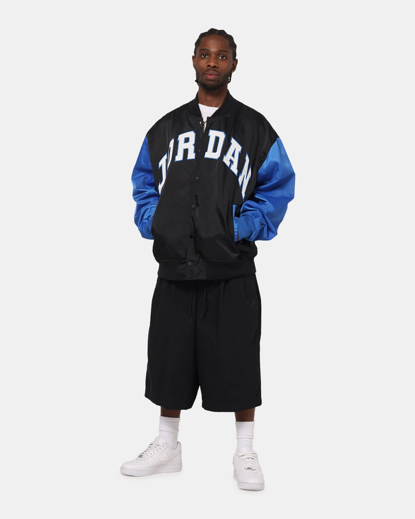 Jordan Brooklyn Collegiate Varsity Jacket Black/Blue gym - goers