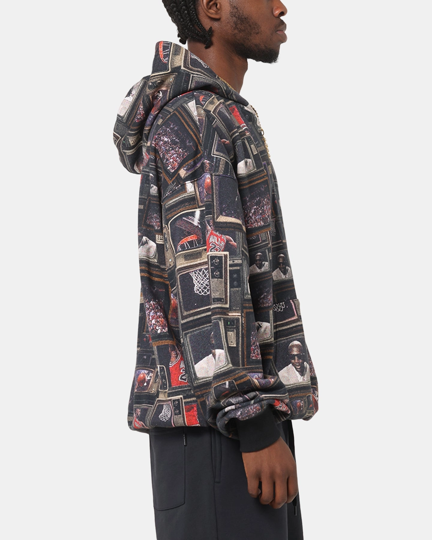 Reindeer like All Season Versatility Jordan Brooklyn Fleece Printed Hoodie Black/Sail