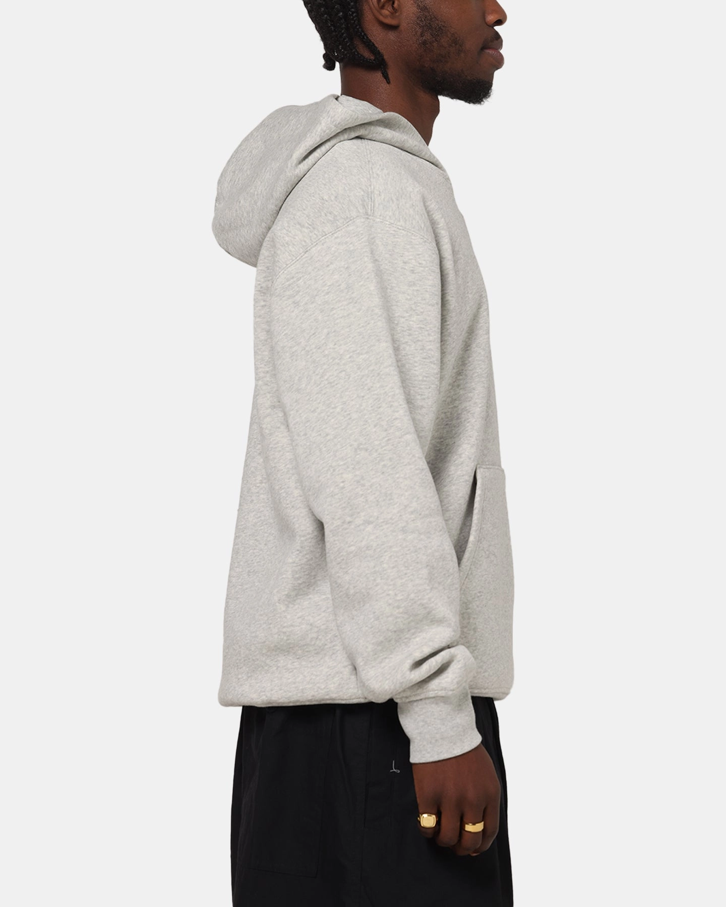 Anti Pill Technology Dingo like Jordan Brooklyn Fleece Pullover Hoodie Grey Heather/White