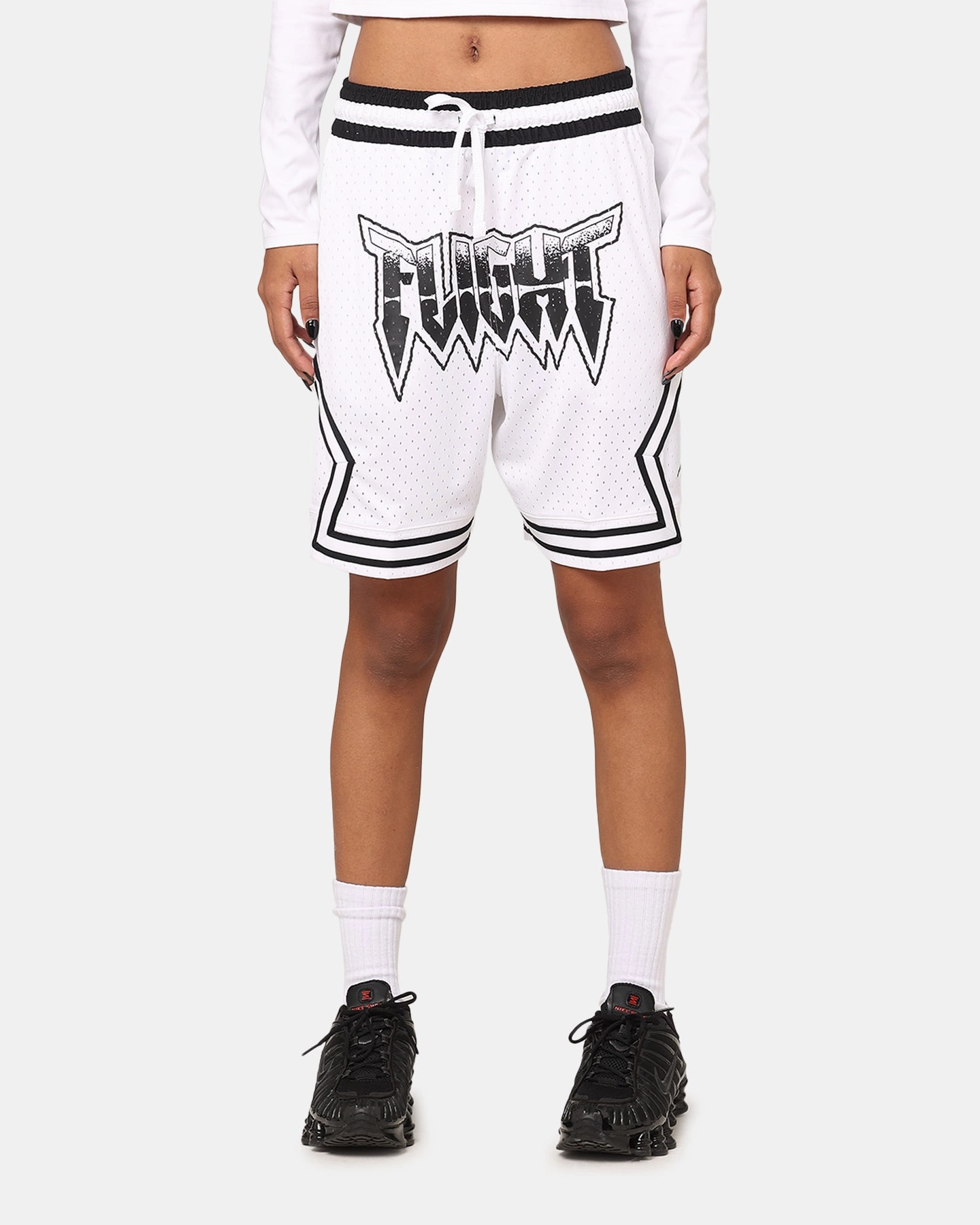 Jordan Dri-Fit Diamond Shorts White/Black Anti Static Fabric