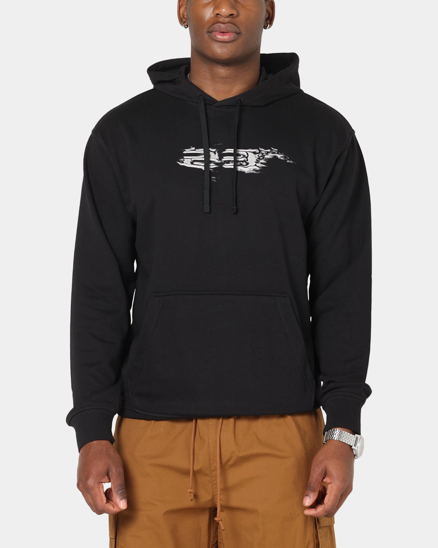 Cotton Blend Jordan Dri-FIT Graphic Pullover Hoodie Black/White