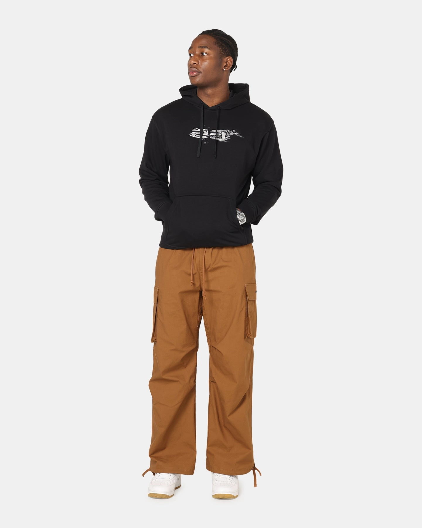 Street Ease Jordan Dri-FIT Graphic Pullover Hoodie Black/White