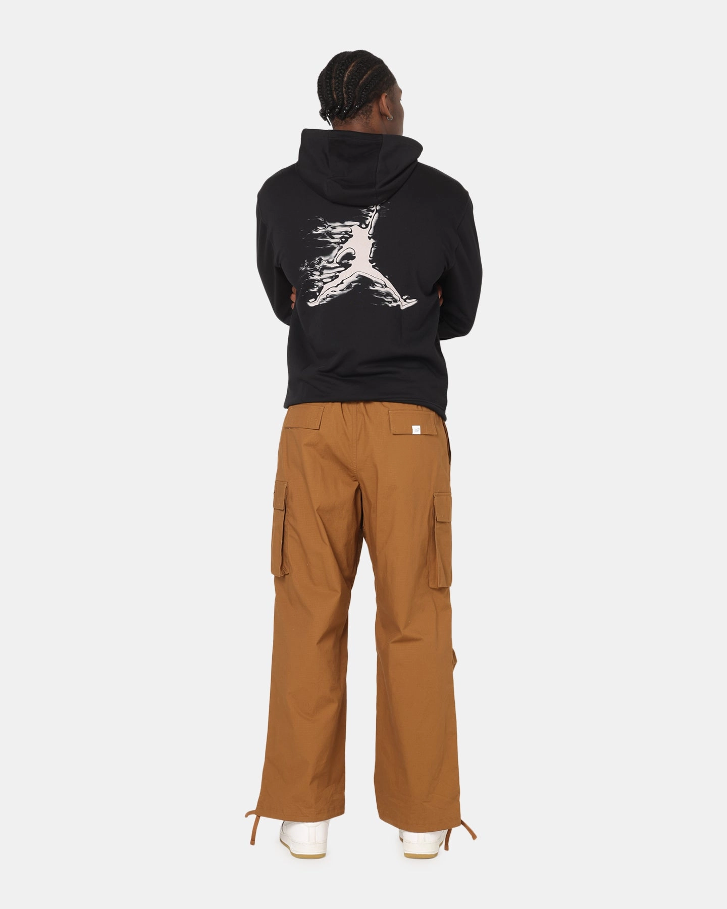 Jordan Dri-FIT Graphic Pullover Hoodie Black/White Unisex Silhouette