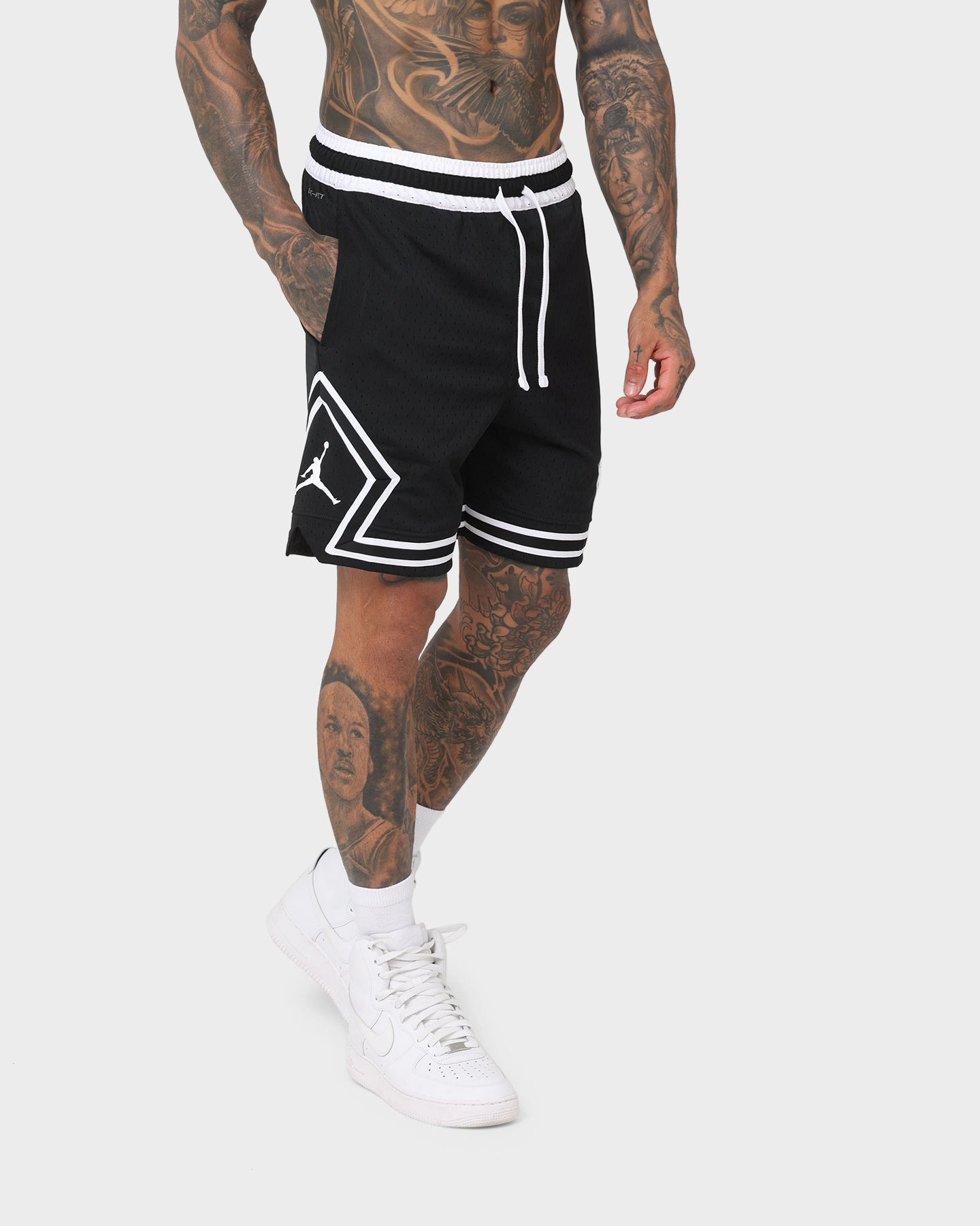 Jordan Dri-FIT Sport Diamond Shorts Black/White Comfort Fit dancewear