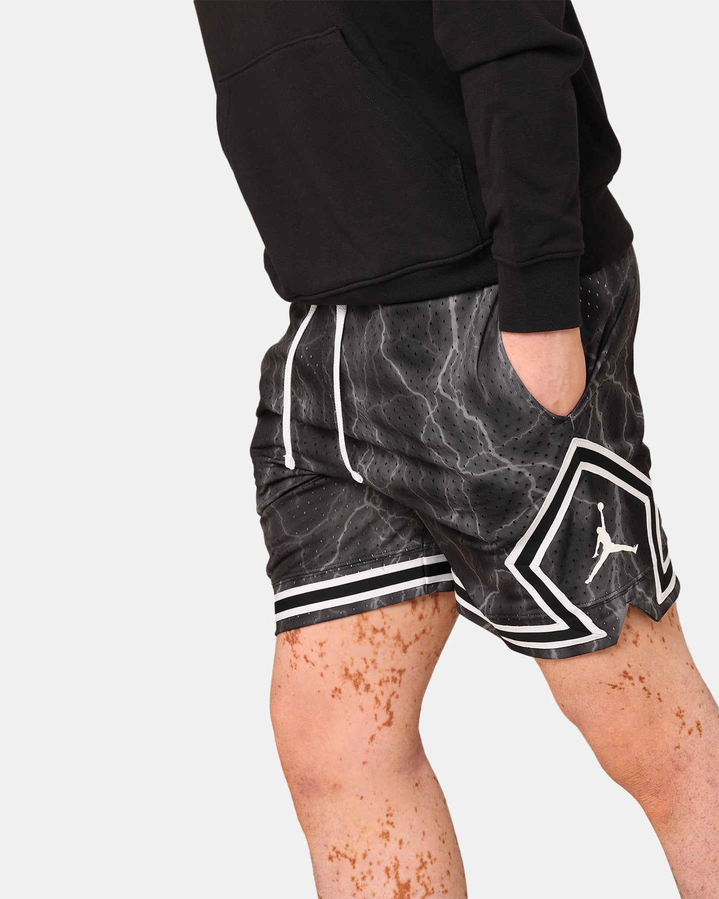 Jordan Dri-FIT Sport Diamond Shorts Black/White Comfortable Design Smooth Texture