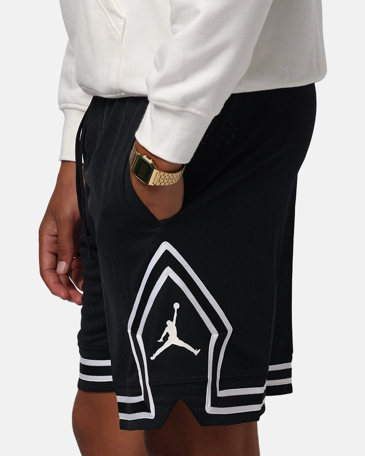Snag Free Fabric Jordan Dri-FIT Sport Diamond Shorts Black/White/White