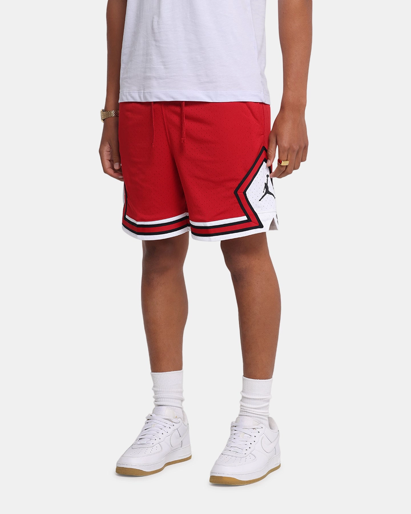 Stretchable Jordan Dri-FIT Sport Diamond Shorts Gym Red/White