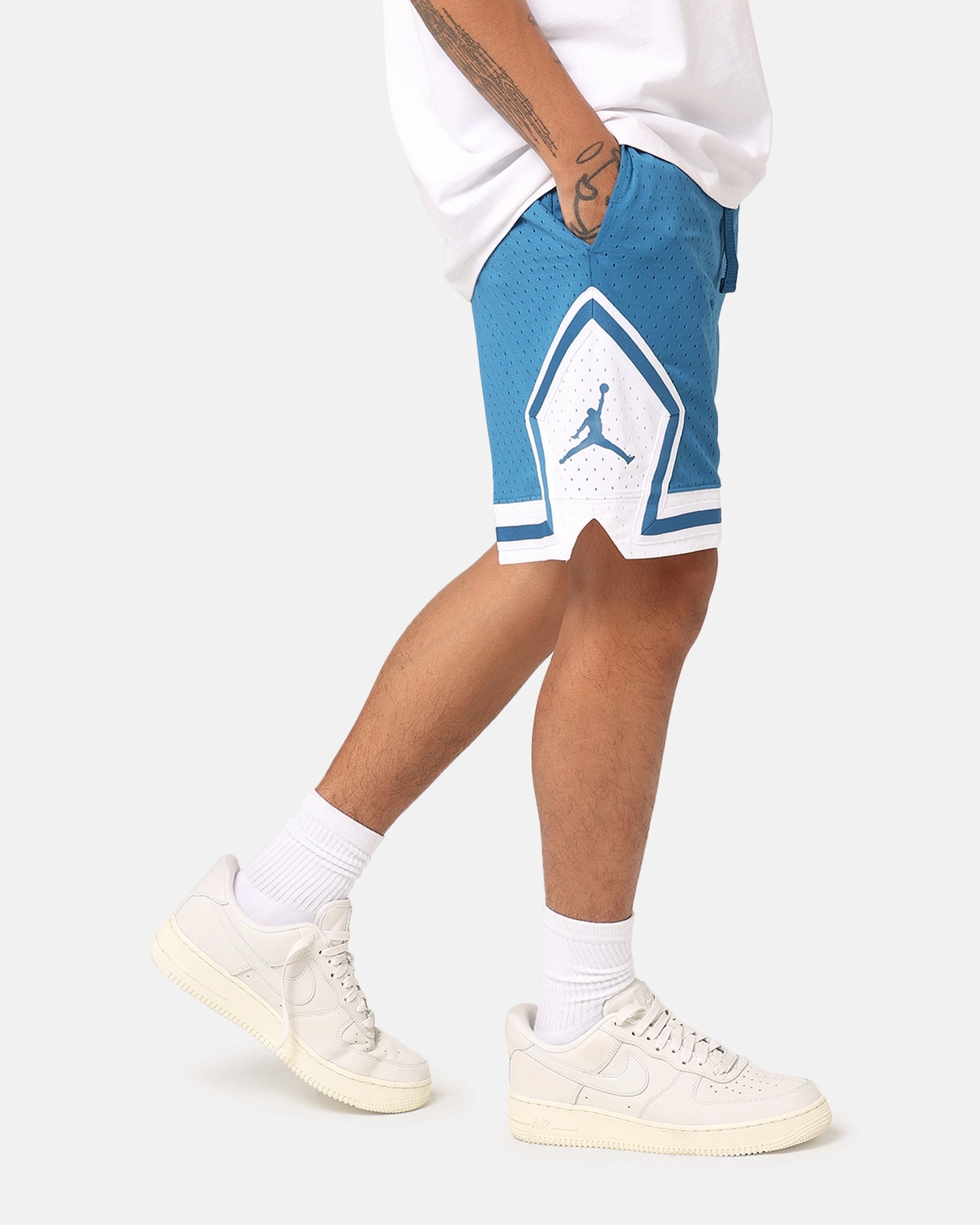 Jordan Dri-FIT Sport Diamond Shorts Industrial Blue Contoured Articulation Elastic Waistband Design