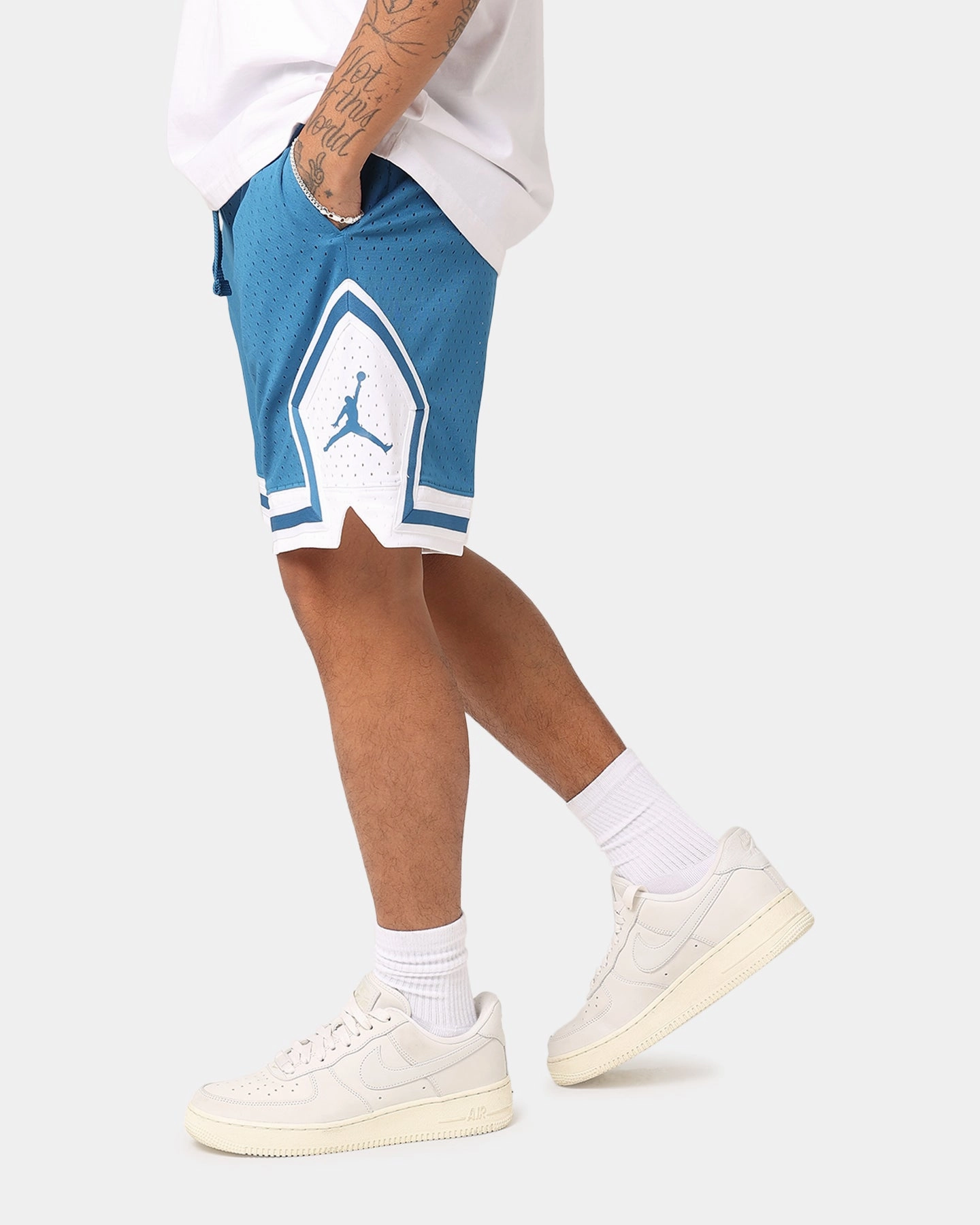 Beach Ready Shorts embroidery details Jordan Dri-FIT Sport Diamond Shorts Industrial Blue