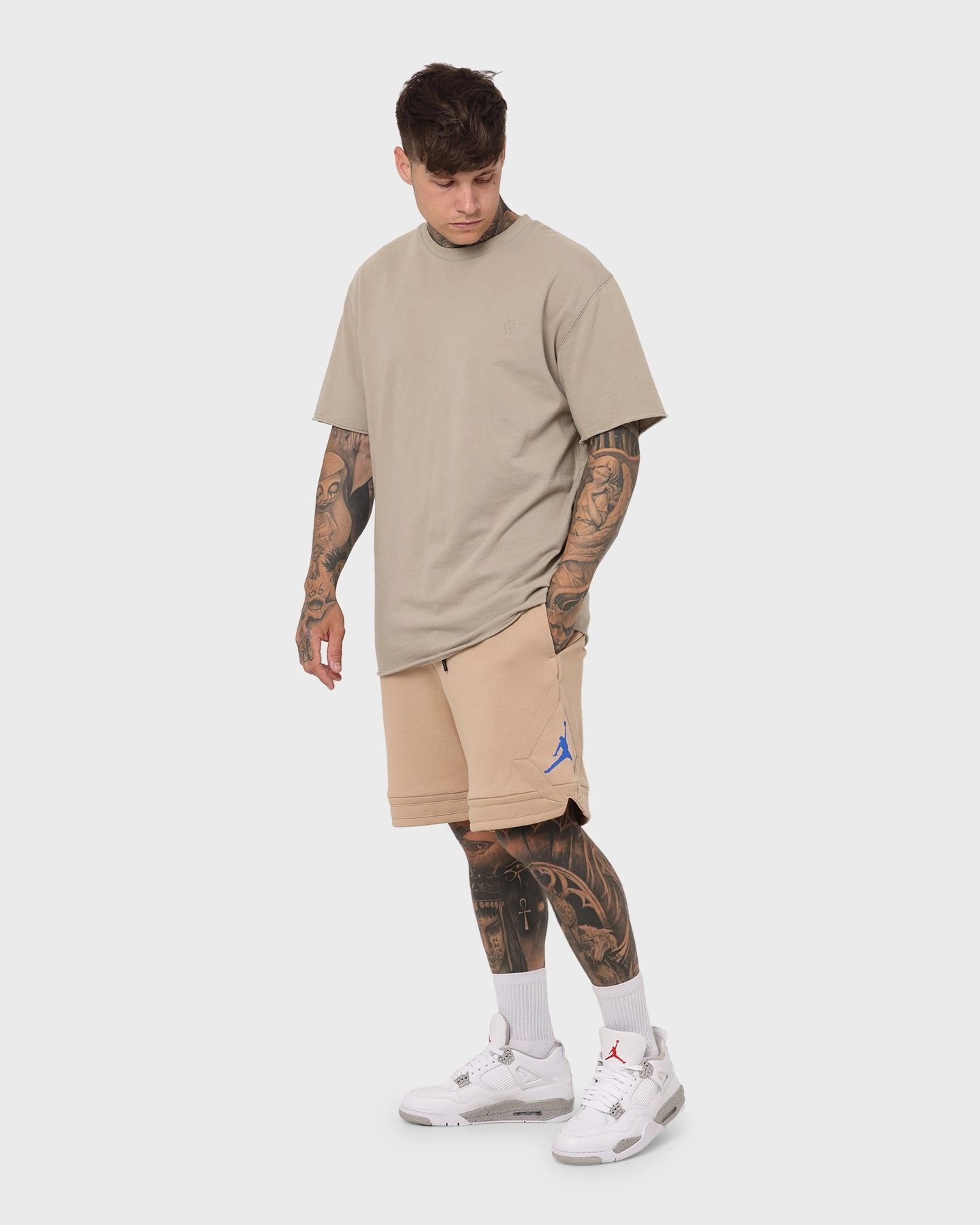 mid-rise Jordan Essential Fleece Diamond Shorts Hemp