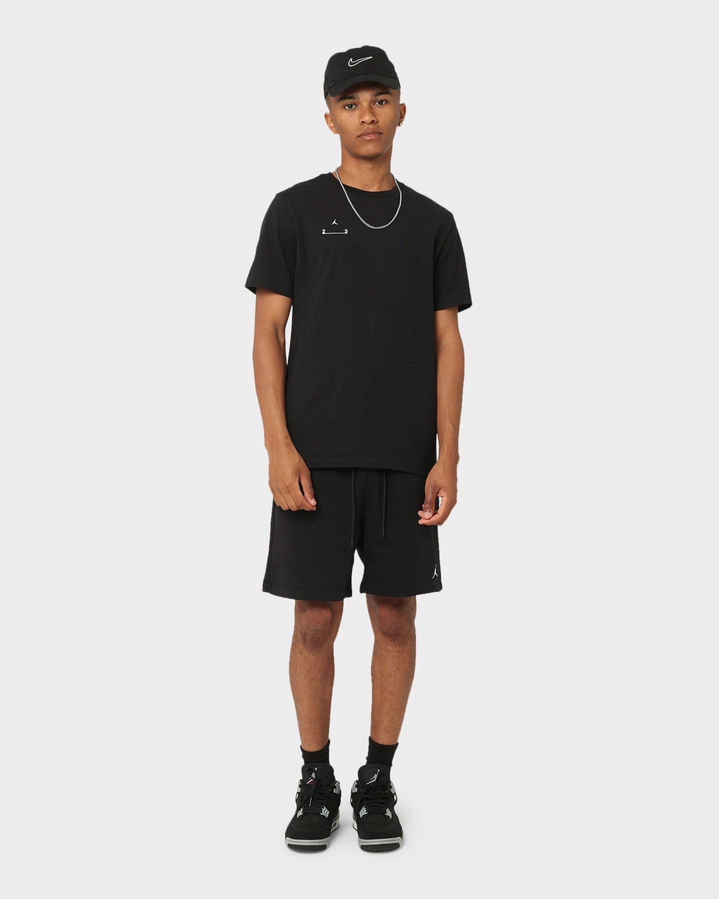 Jordan Essential Fleece Shorts Black/White soft fit Double Stitched Seams