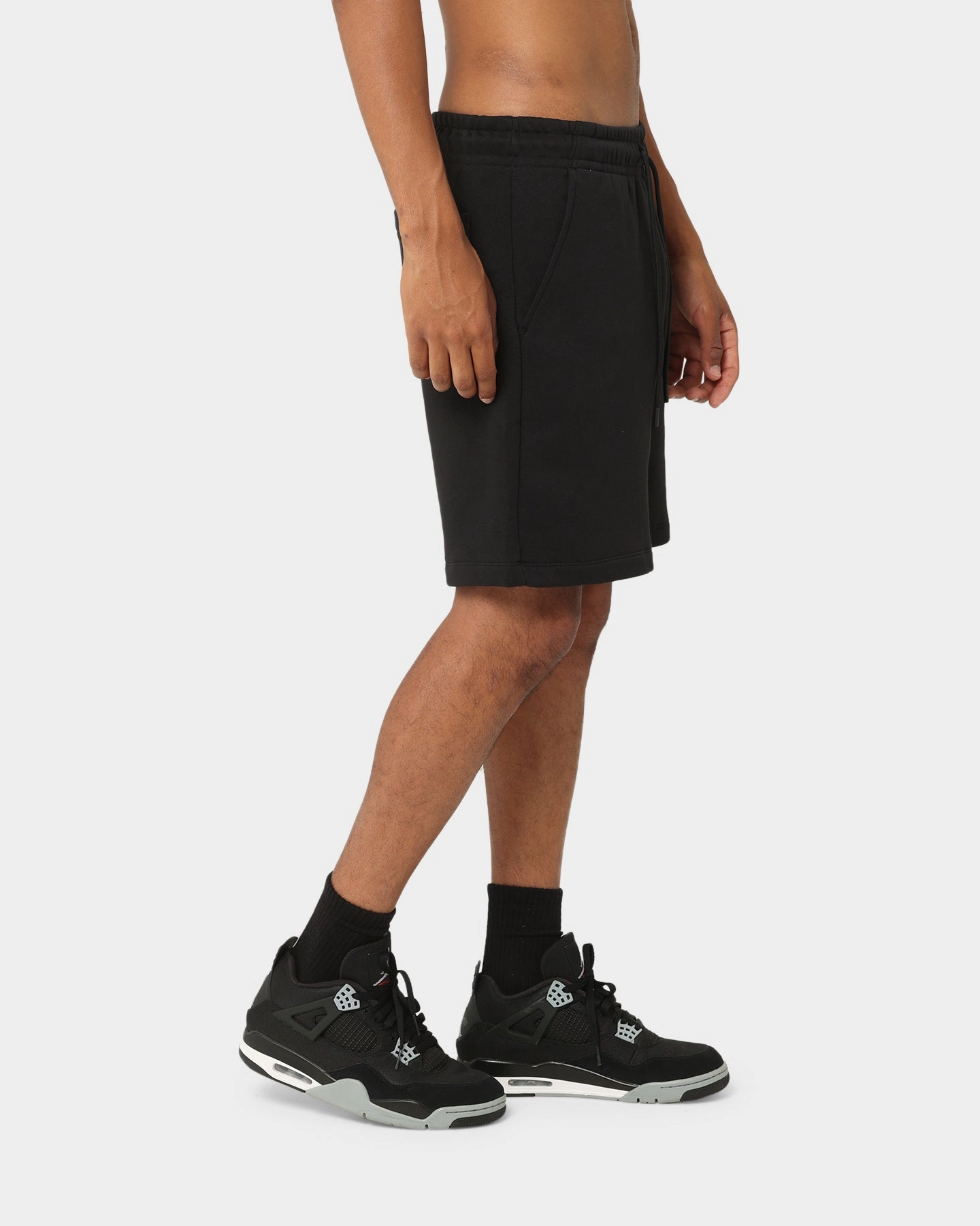 Easy Comfort Fit Low Bulk Waistband Jordan Essential Fleece Shorts Black/White