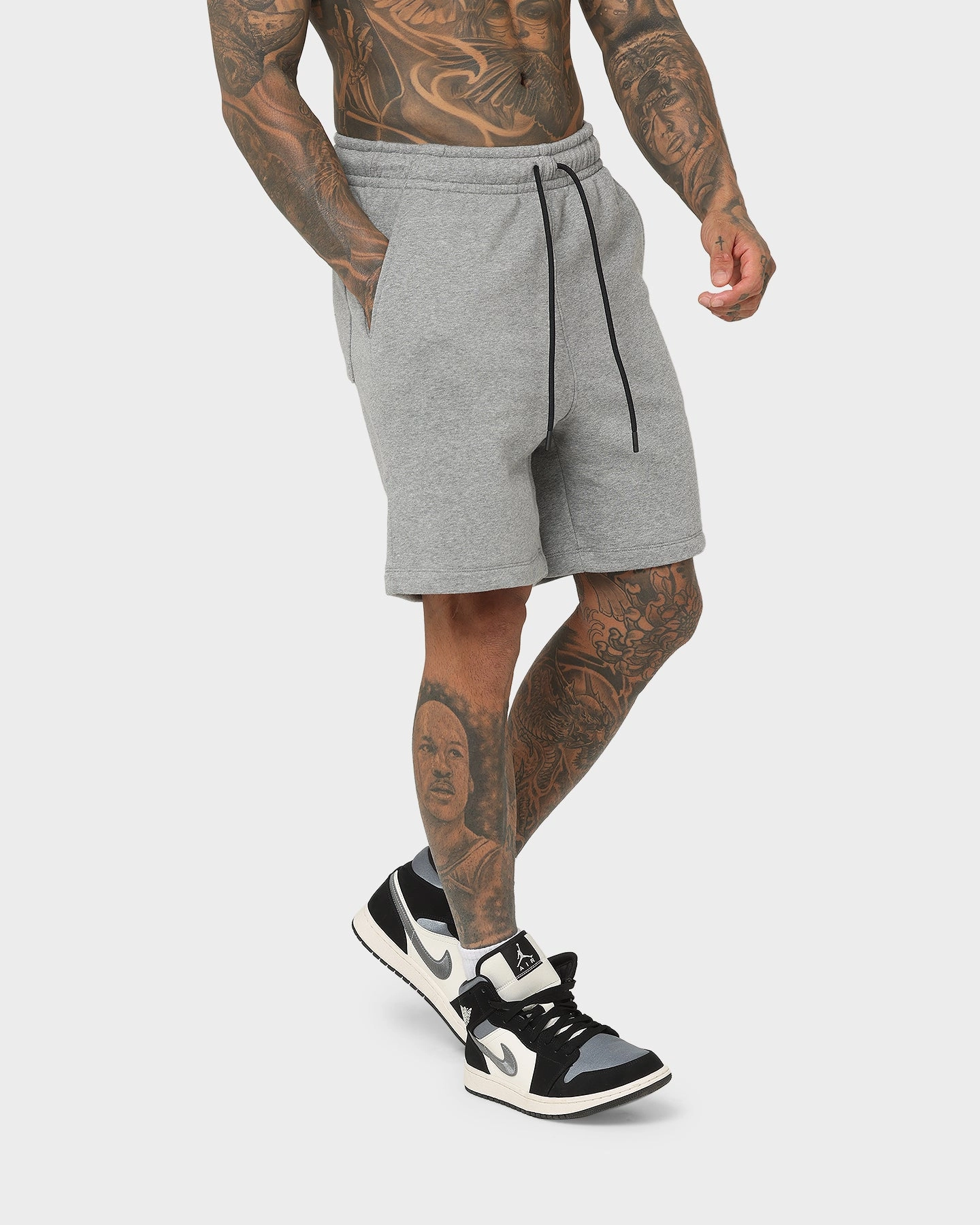 Tactile Feedback Loops Jordan Essential Fleece Shorts Carbon Heather