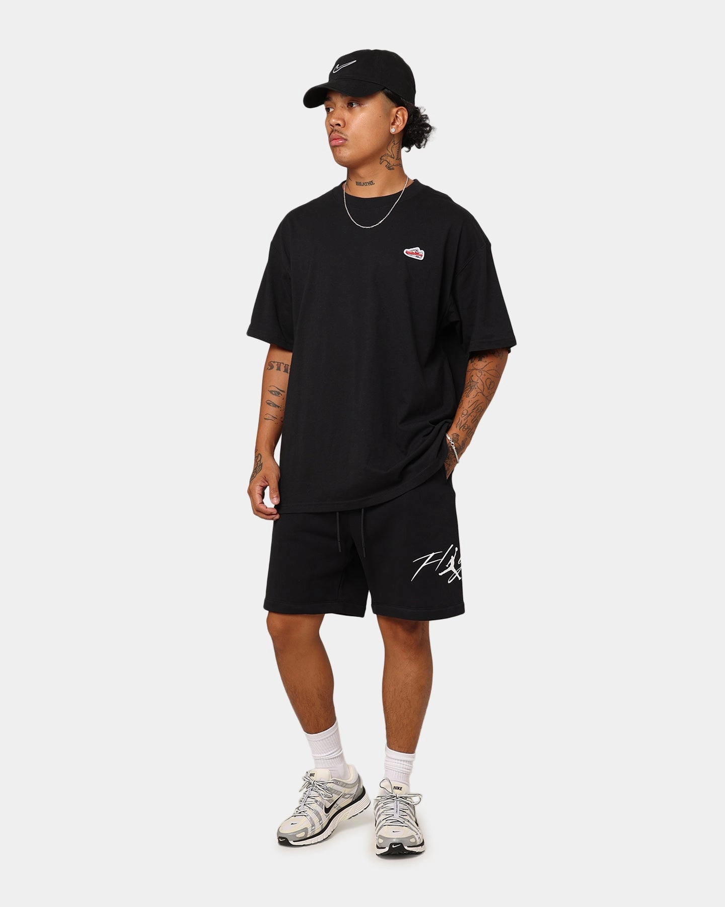 Basic Stretch Contoured Cuff Design Jordan Essentials Brooklyn Fleece Harbour Shorts Black/White