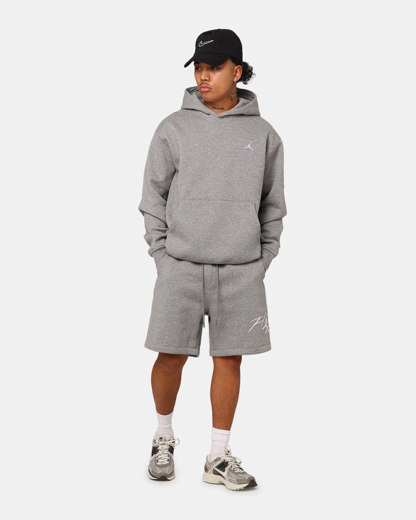 Jordan Essentials Brooklyn Fleece Harbour Shorts Carbon Heather Anti Snag Fabric