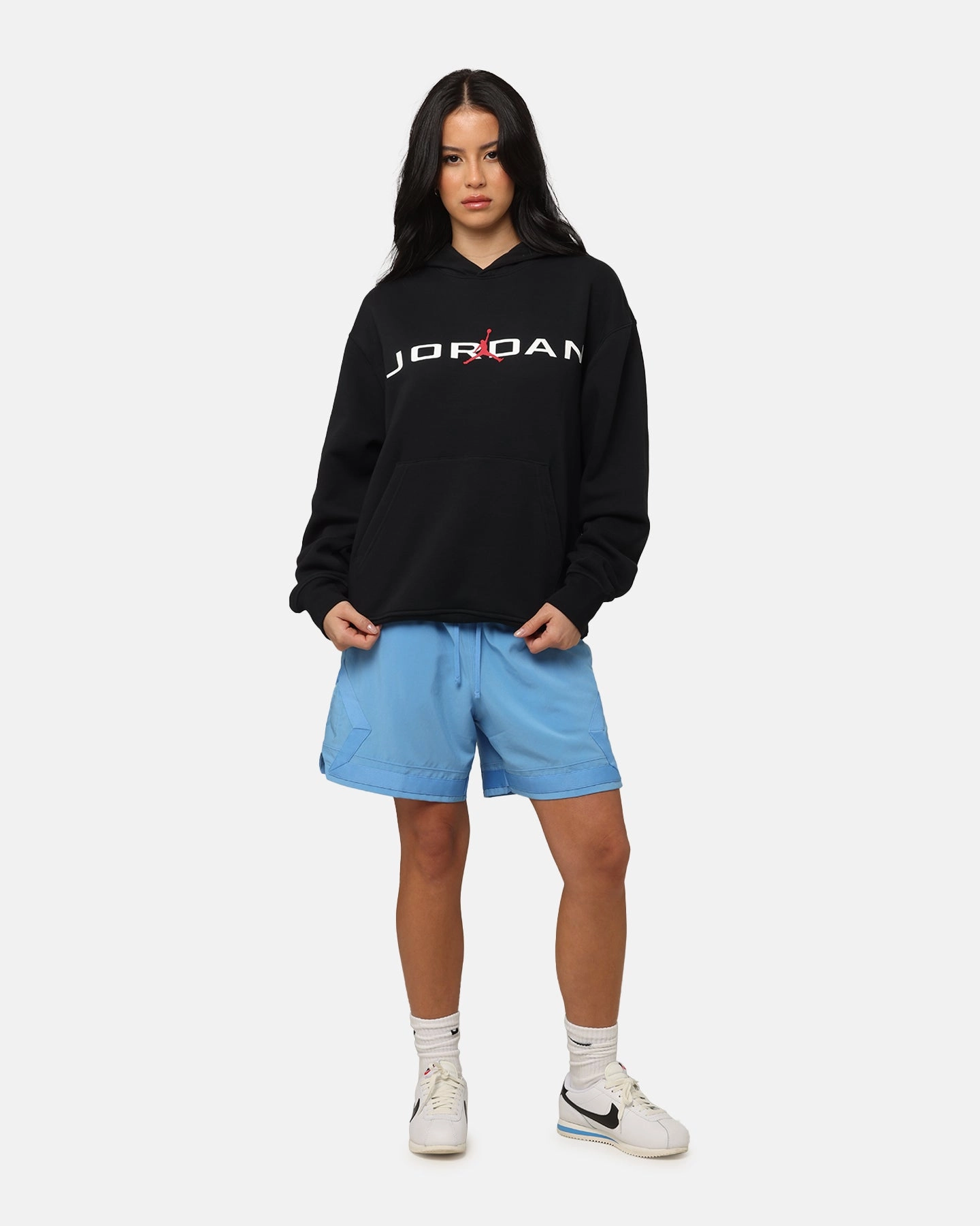Jordan Essentials Fleece Air Stretch Hoodie Black Non Restrictive Cut