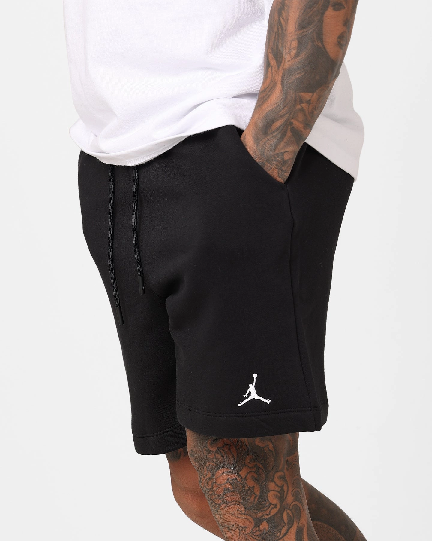 meditation wear Chill Style Jordan Essentials Fleece Shorts Black/Black/White