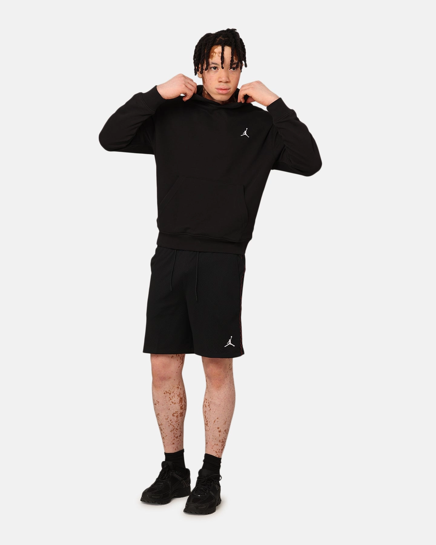 Perfection Jordan Essentials Loopback Fleece Pullover Hoodie Black/Black/White