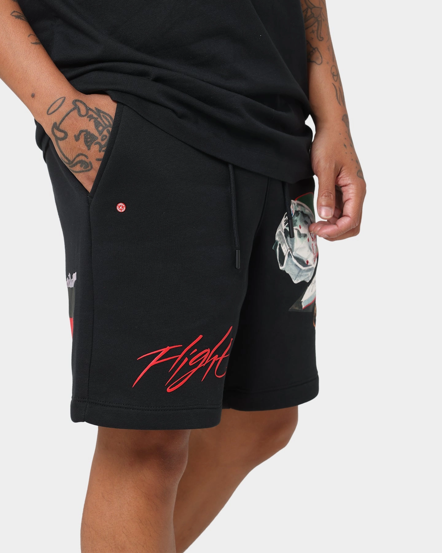 Jordan Flight Artist Series Fleece Shorts Black/Sail Anti Static Treatment Athletic Vibe