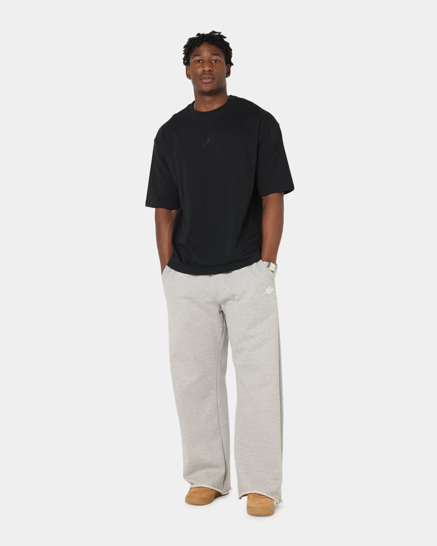 Jordan Flight Essentials Oversized Crewneck T-Shirt Black/Black Elegant Detail Festival wear