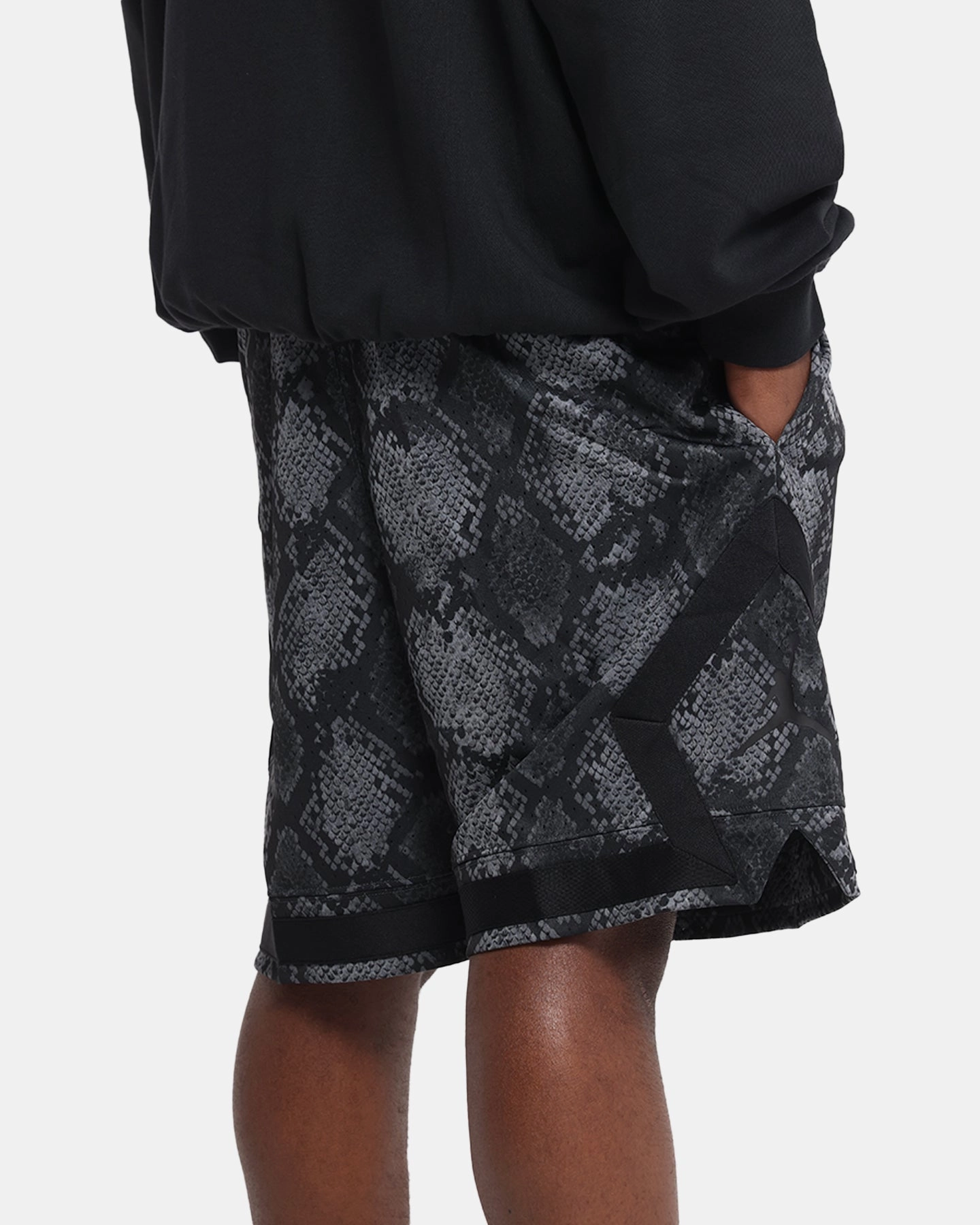 Stylish Fit Chafe Resistant Lining Jordan Jumpman Dri-FIT Sport Diamond Shorts Black/Black