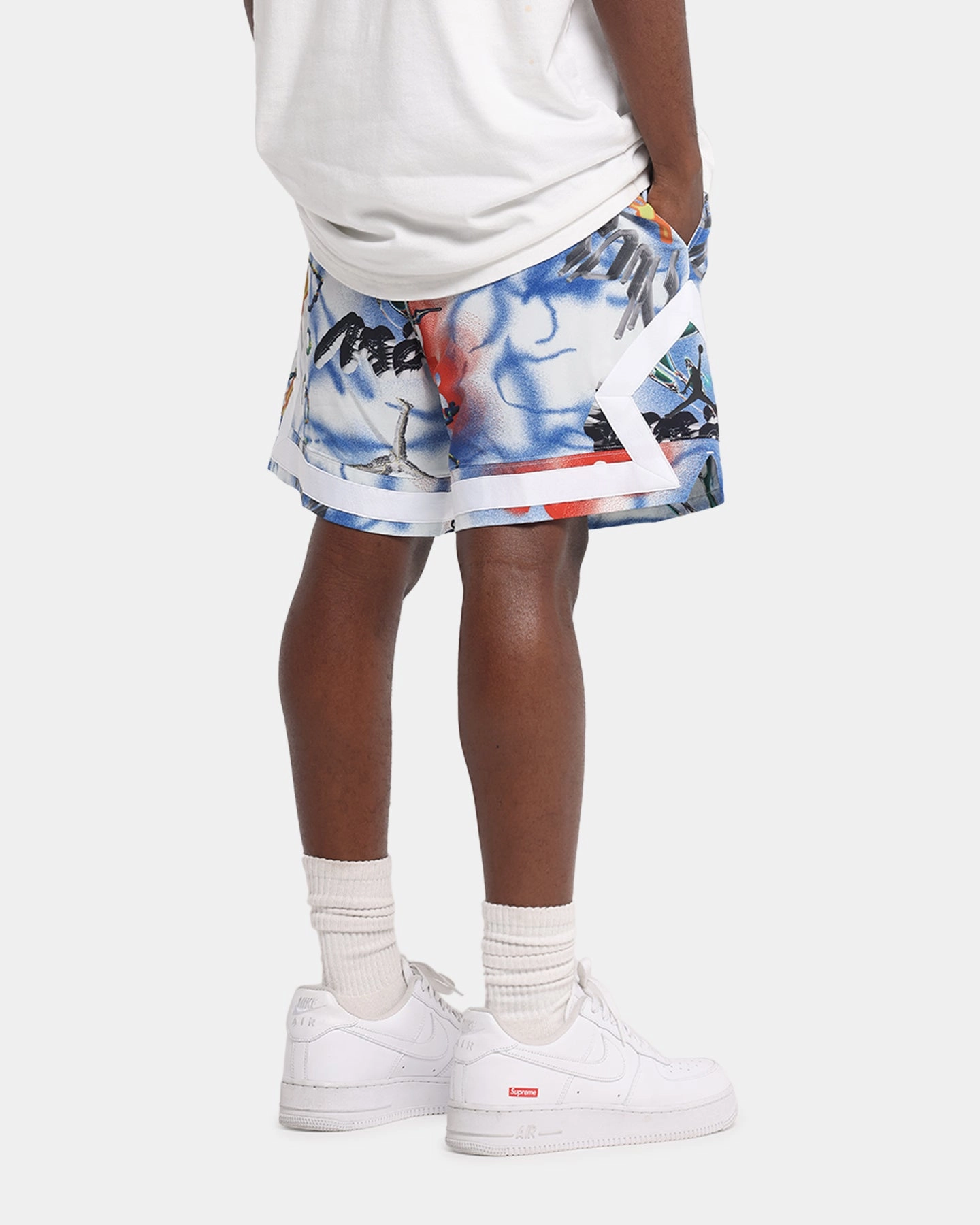teenagers Jordan Jumpman Dri-FIT Sport Diamond Shorts White/Black
