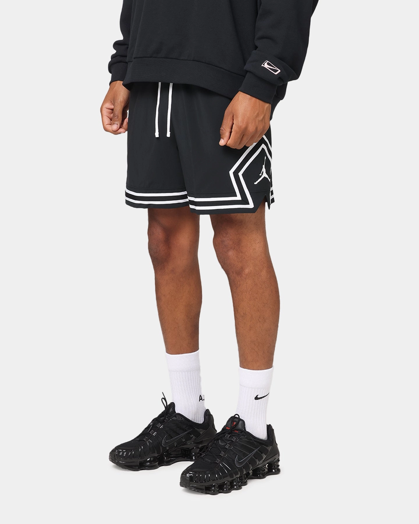 Jordan Jumpman Dri-Fit Woven Diamond Shorts Black/White/White Quick Drying Sleek Cut