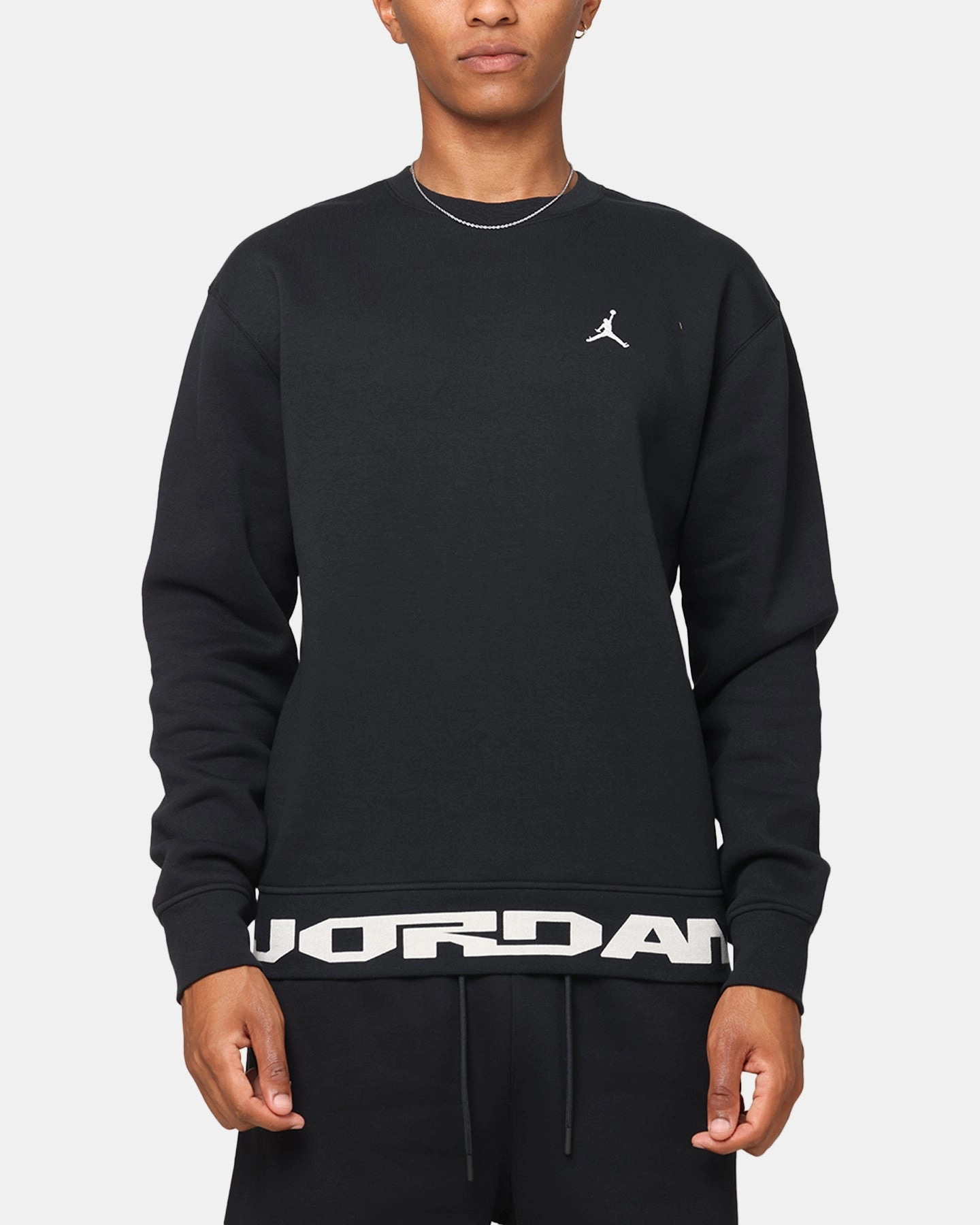 Jordan Jumpman MVP Graphic Fleece Crewneck Sweatshirt Black/Sail Circular Knit Technology Stylish Comfort