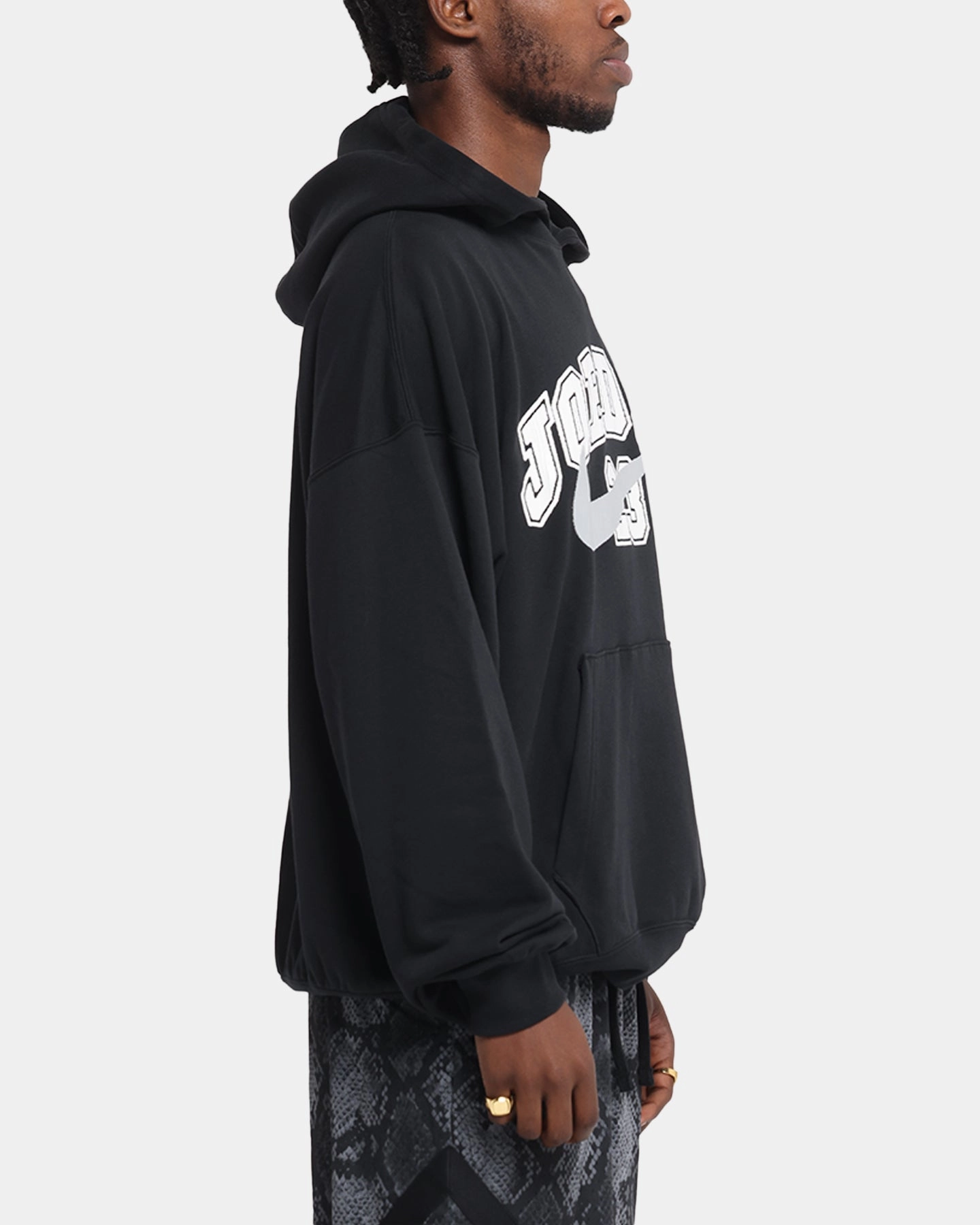 Jordan Jumpman MVP Oversized French Terry Pullover Hoodie Black/Grey Removable Hood