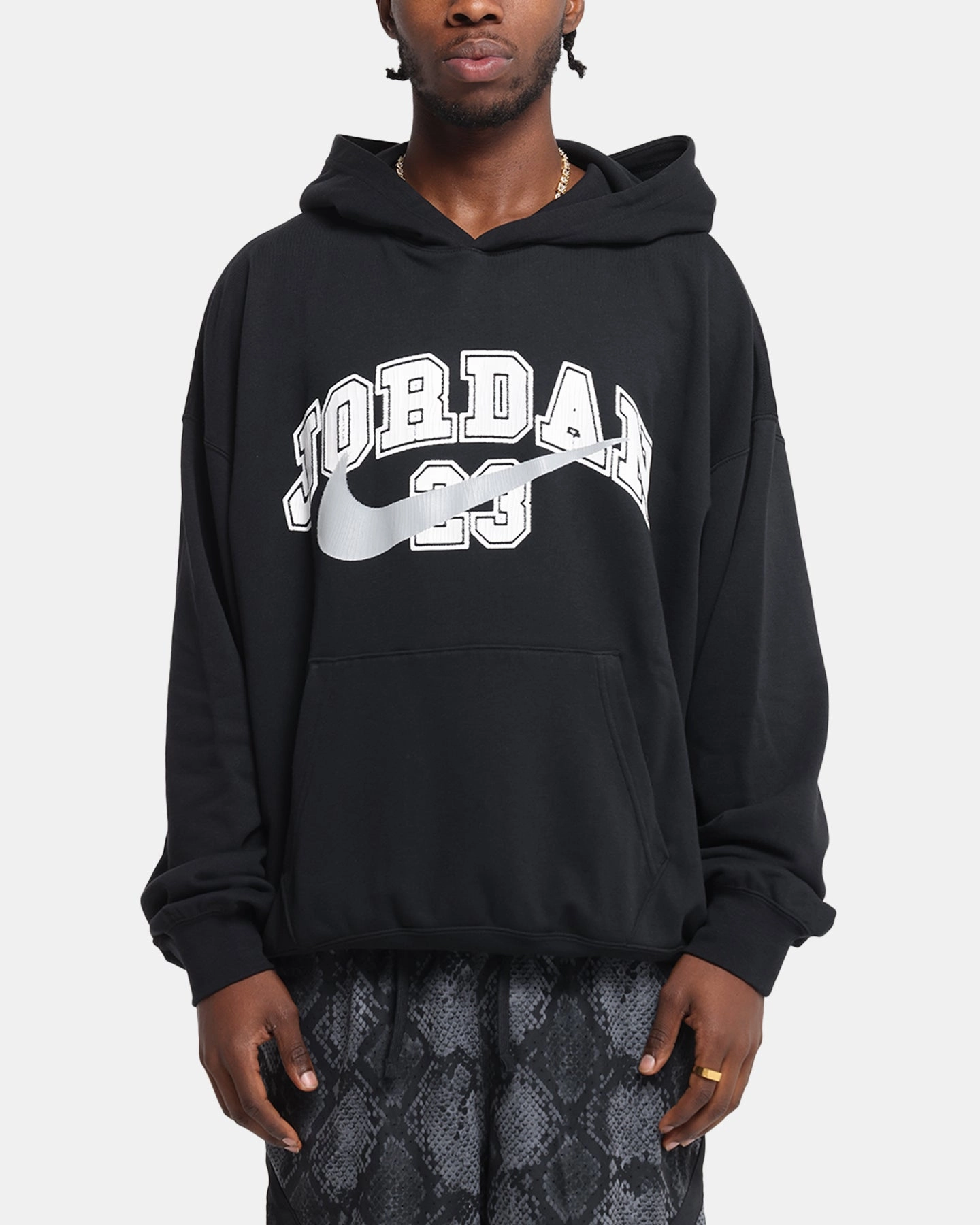 Jordan Jumpman MVP Oversized French Terry Pullover Hoodie Black/Grey Limited Release Lifestyle Energy