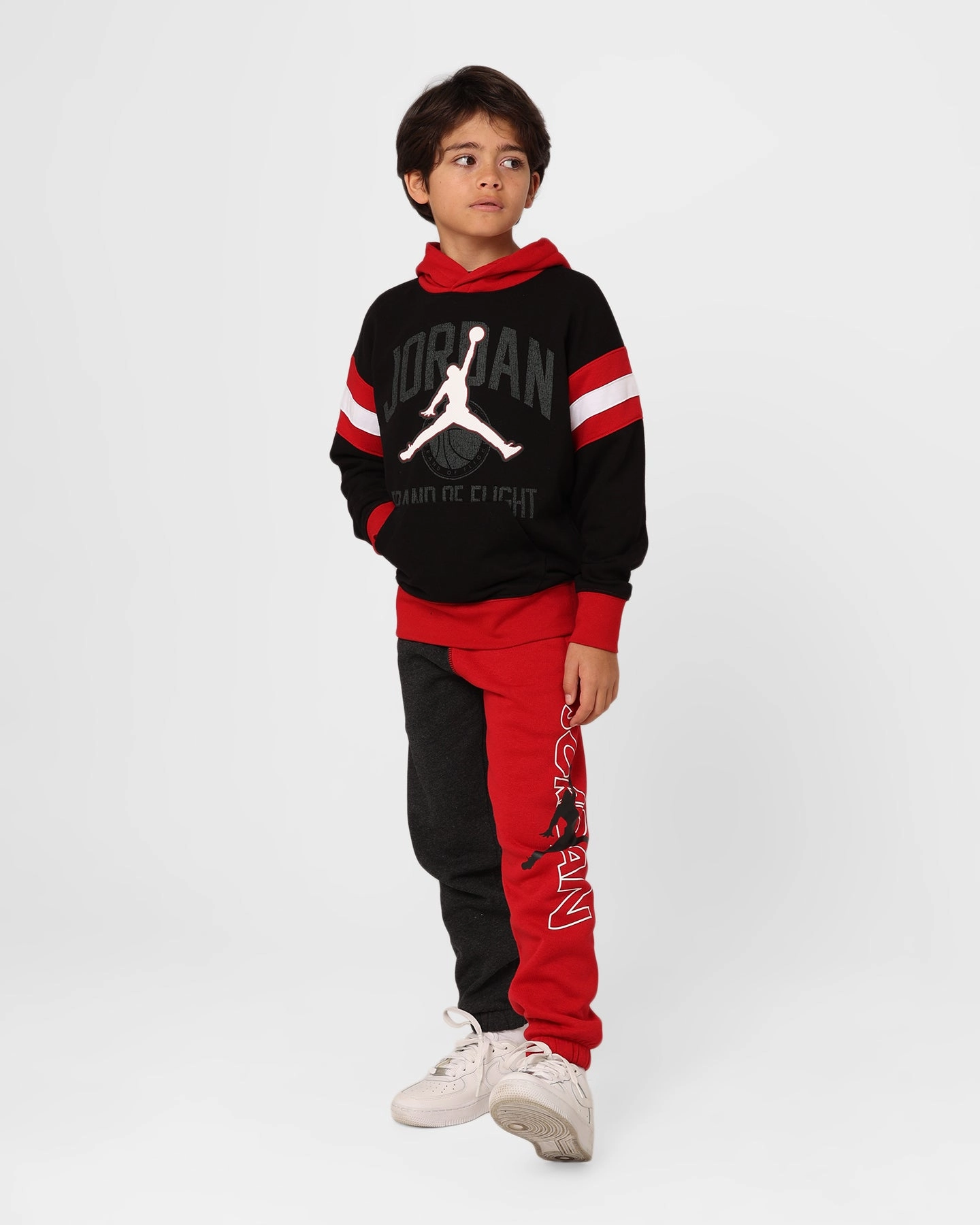 Jordan Kids' Gym 23 Pullover Hoodie Black Heritage Compact Storage Design